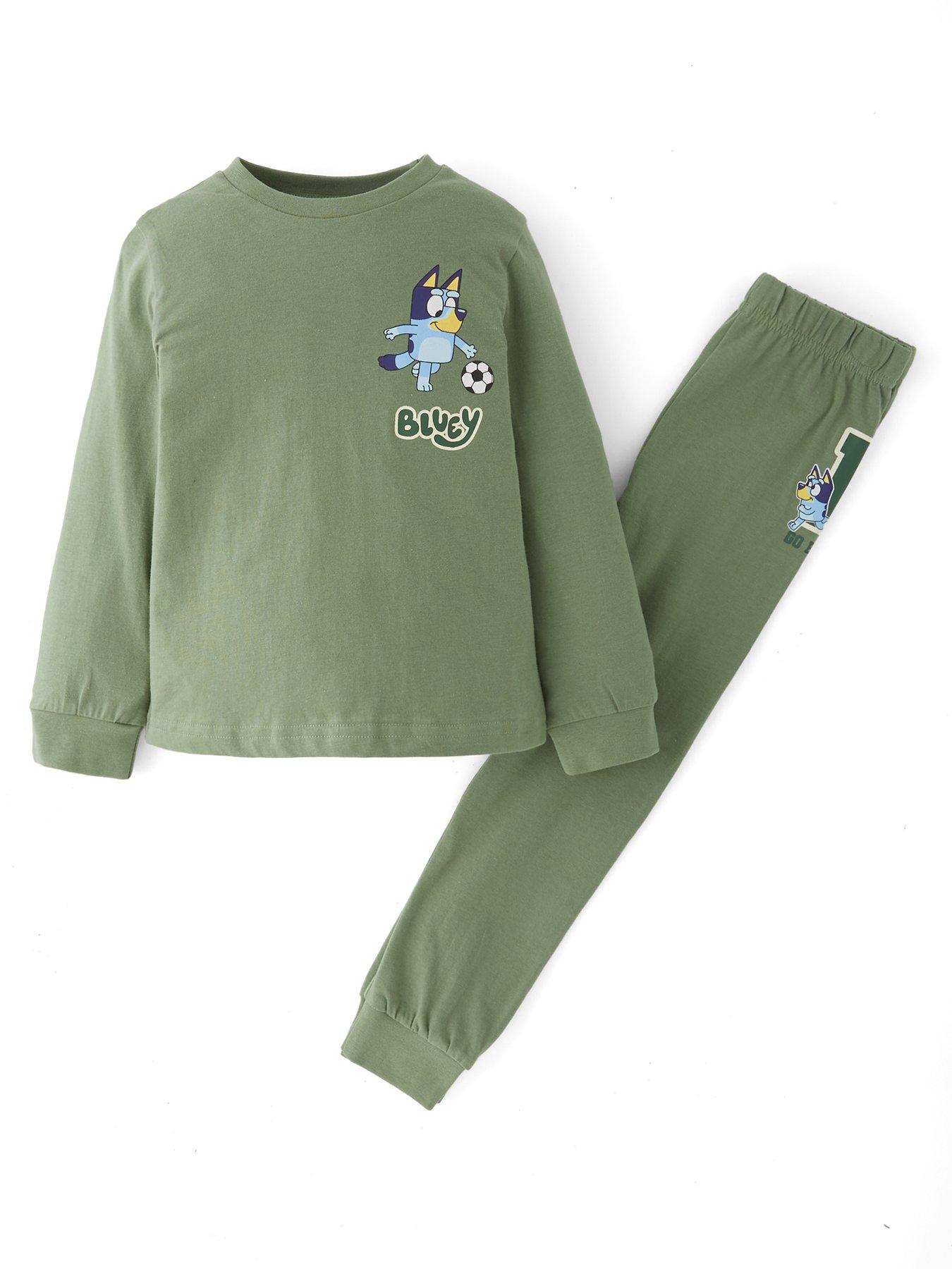 Bluey Back Print Long Sleeve Pyjama Set - Green