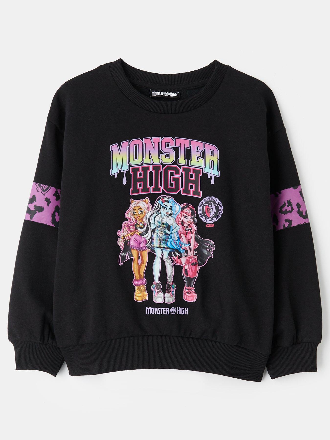 front image of monster-high-sweatshirt-black