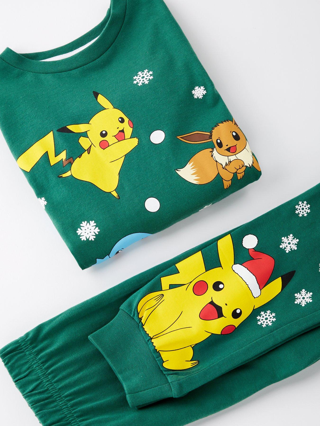  image of pokemon-long-sleeve-christmas-pyjama-set-green