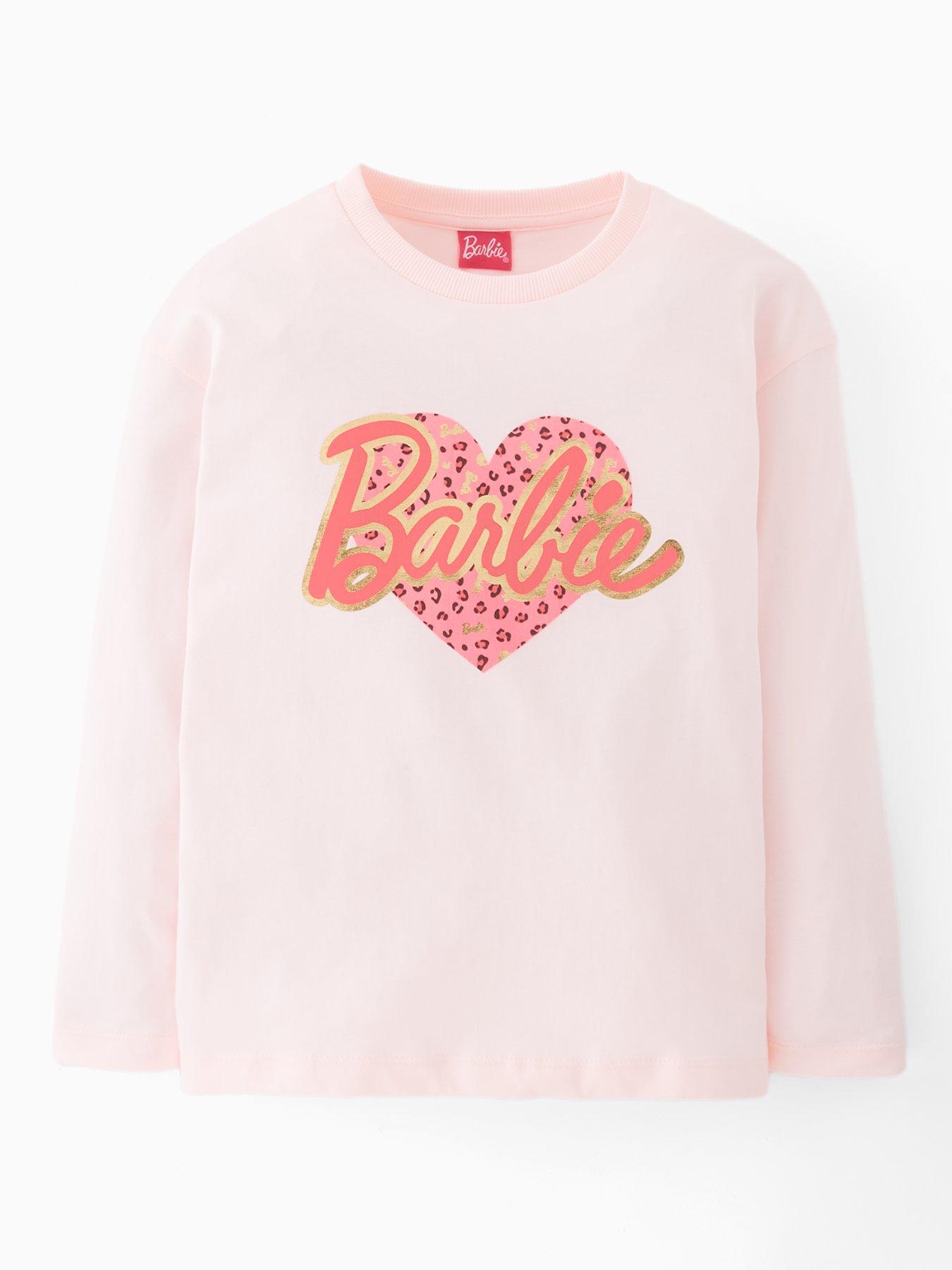 undefined Barbie Leopard Heart Long Sleeve T-Shirt - Cream