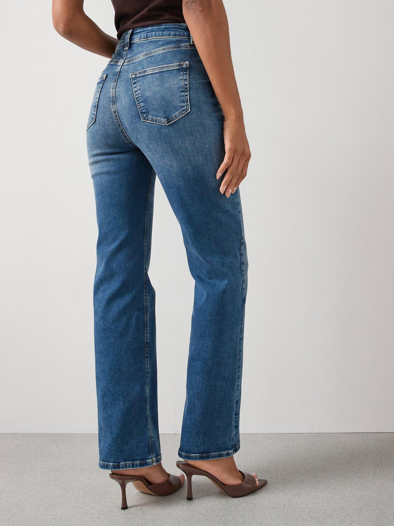  image of v-by-very-comfort-stretch-easy-straight-jeans-mid-wash