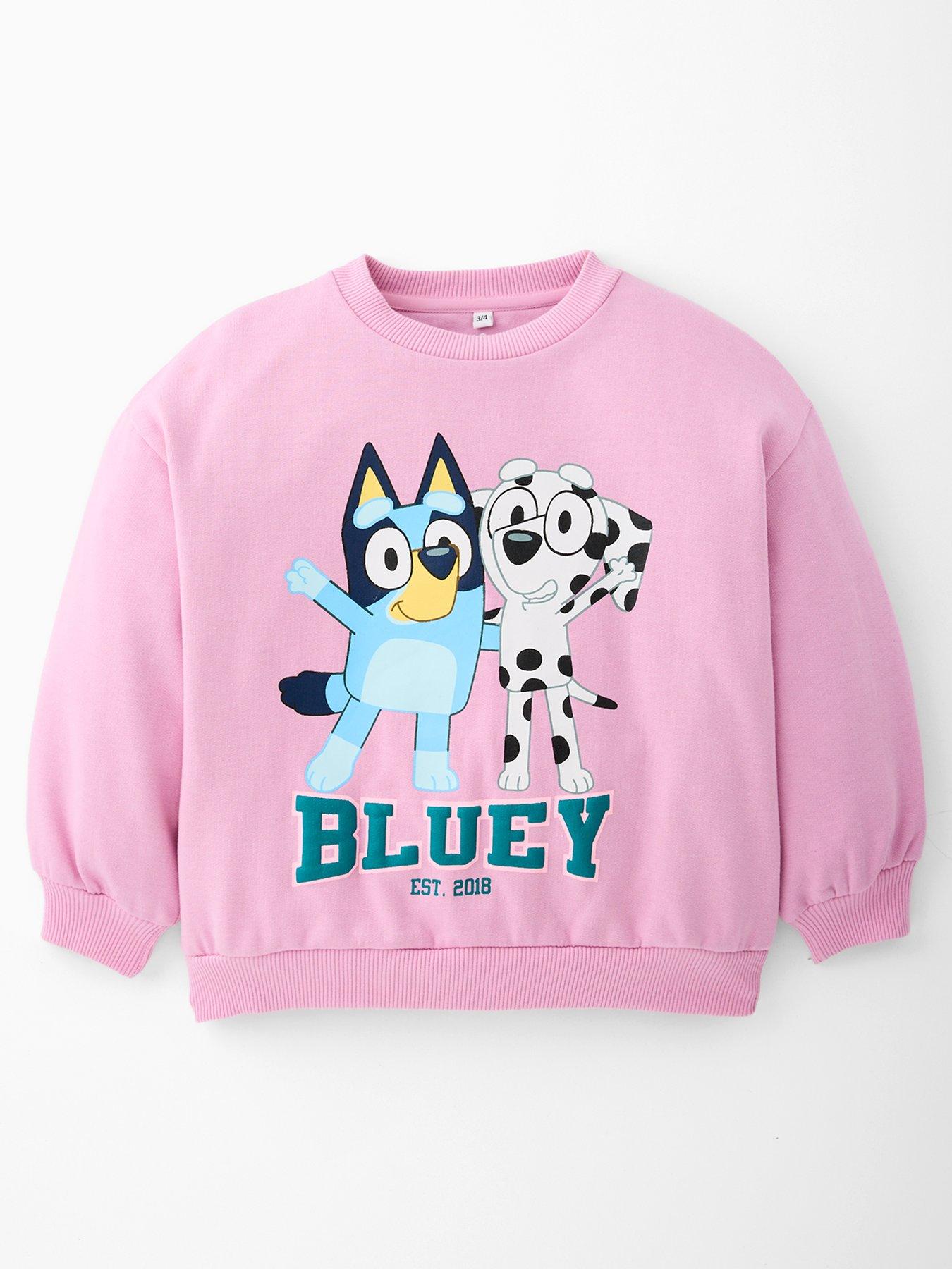 front image of bluey-b-athleisure-sweatshirt-pink