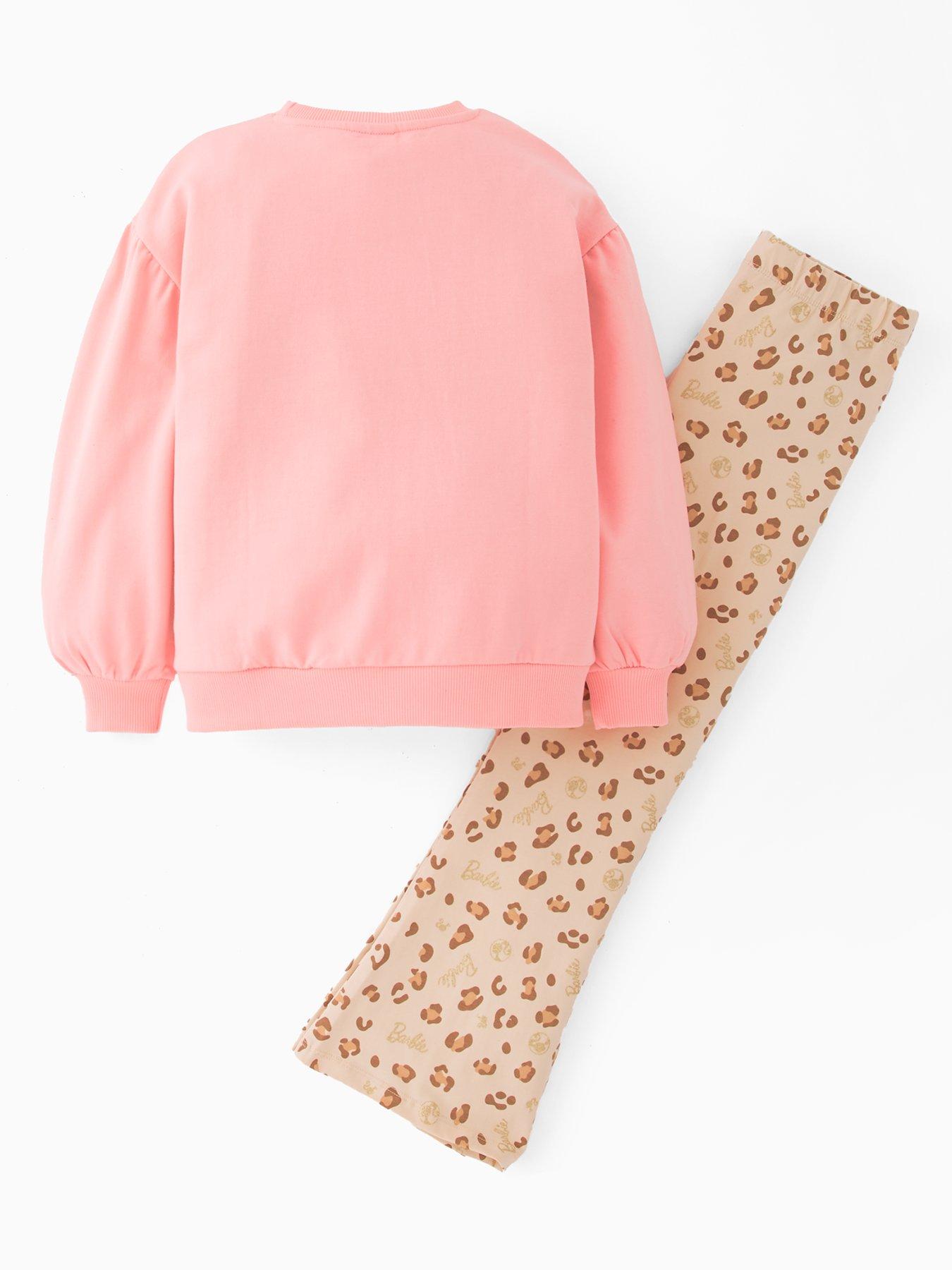 Image 2 of 4 of The Very Collection Barbie Leopard Legging Sweat Set - Pink