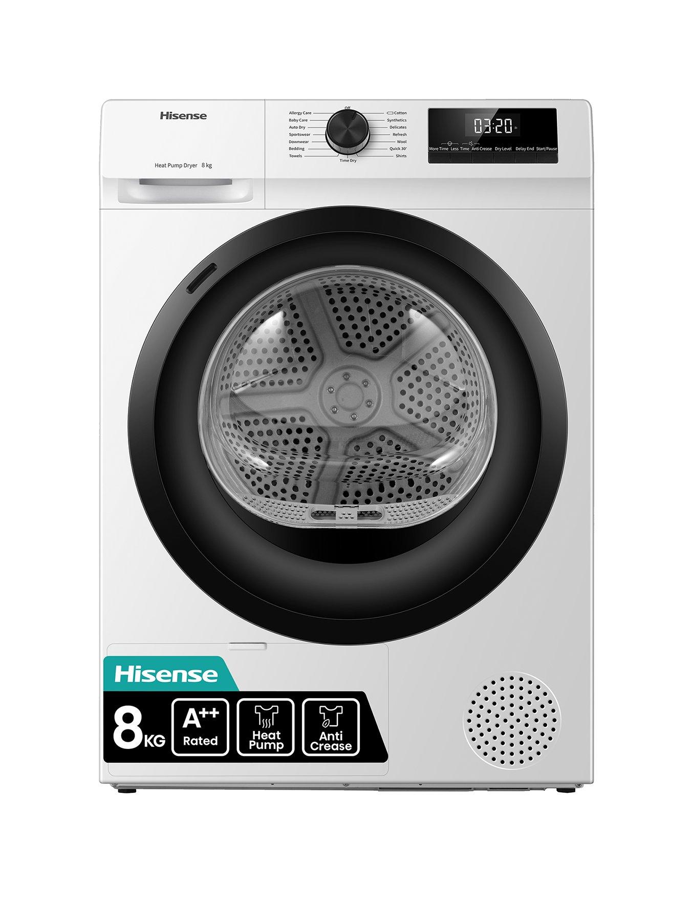 Image 1 of 7 of Hisense 1 Series DH1Q802BW2 8 kg Heat Pump Tumble Dryer - White