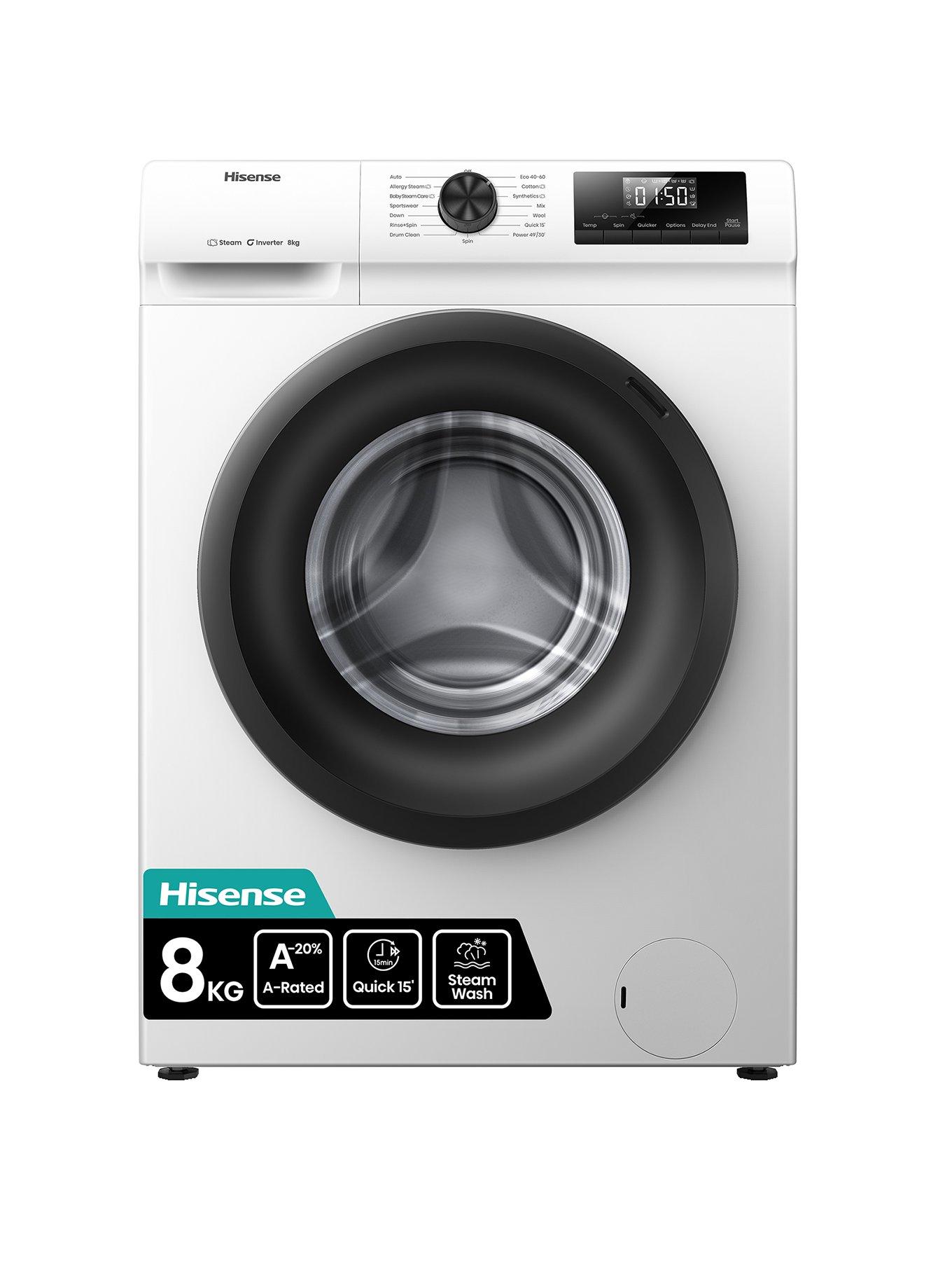 Image 1 of 7 of Hisense 1 Series Steam WF1Q8041BW 8 kg 1400 Spin Washing Machine - White