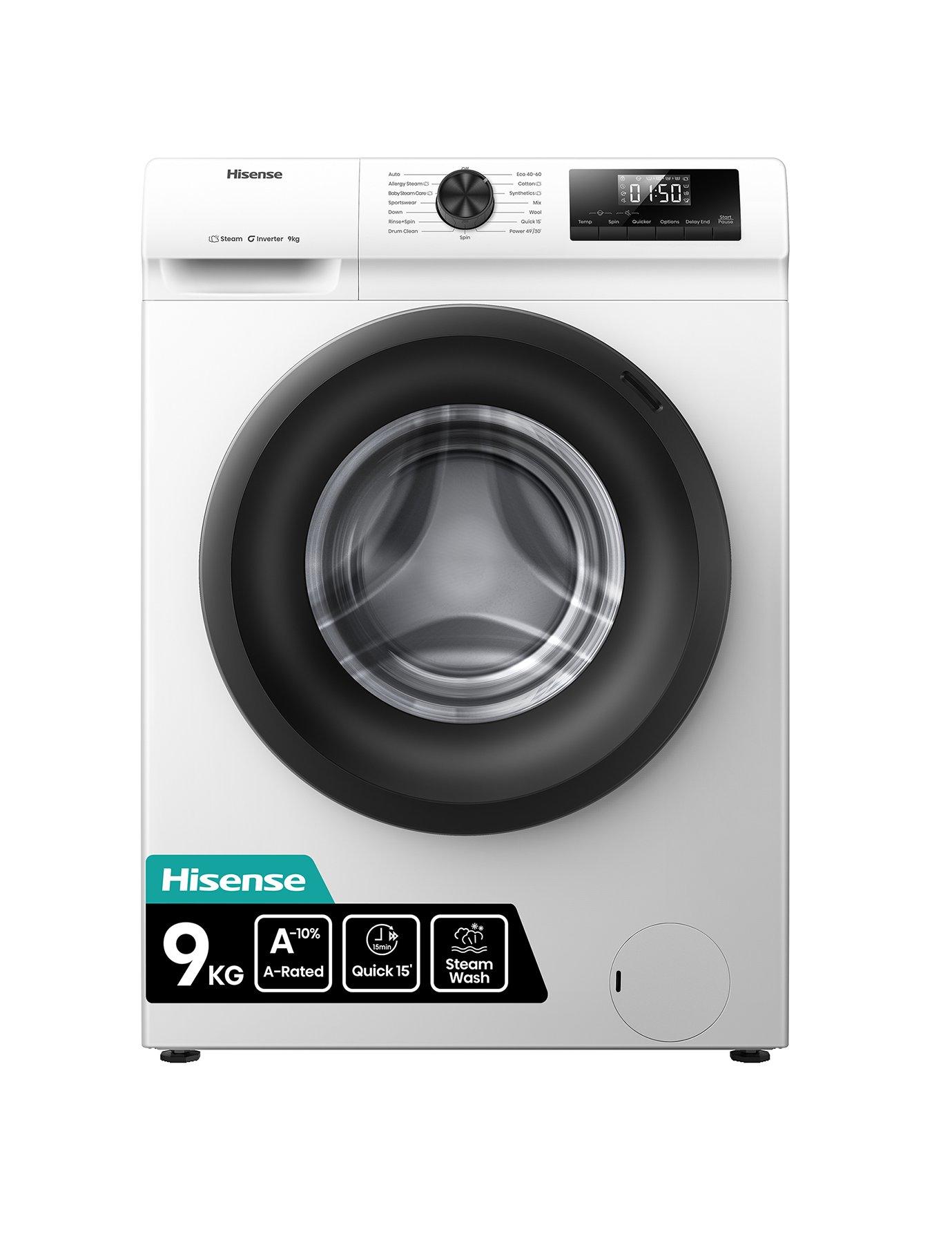 front image of hisense-1-series-steam-wf1q9041bw-9-kg-steam-1400-spin-washing-machine-white
