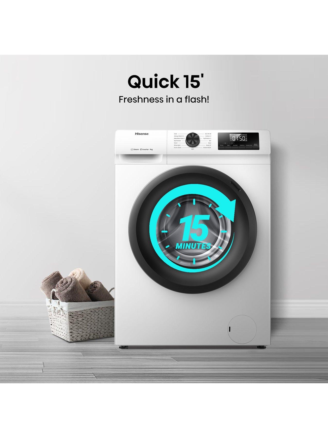  image of hisense-1-series-steam-wf1q9041bw-9-kg-steam-1400-spin-washing-machine-white