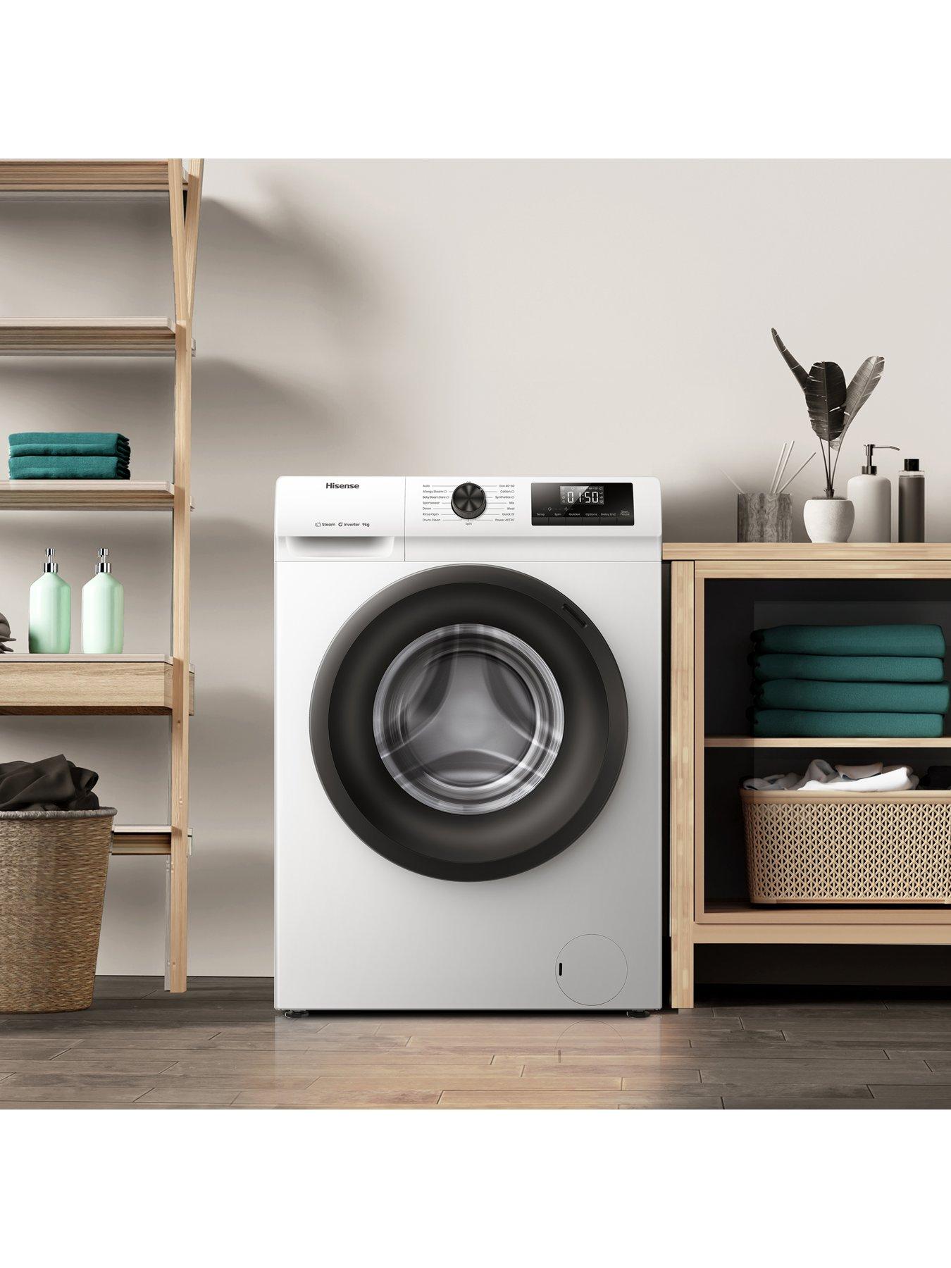  image of hisense-1-series-steam-wf1q9041bw-9-kg-steam-1400-spin-washing-machine-white