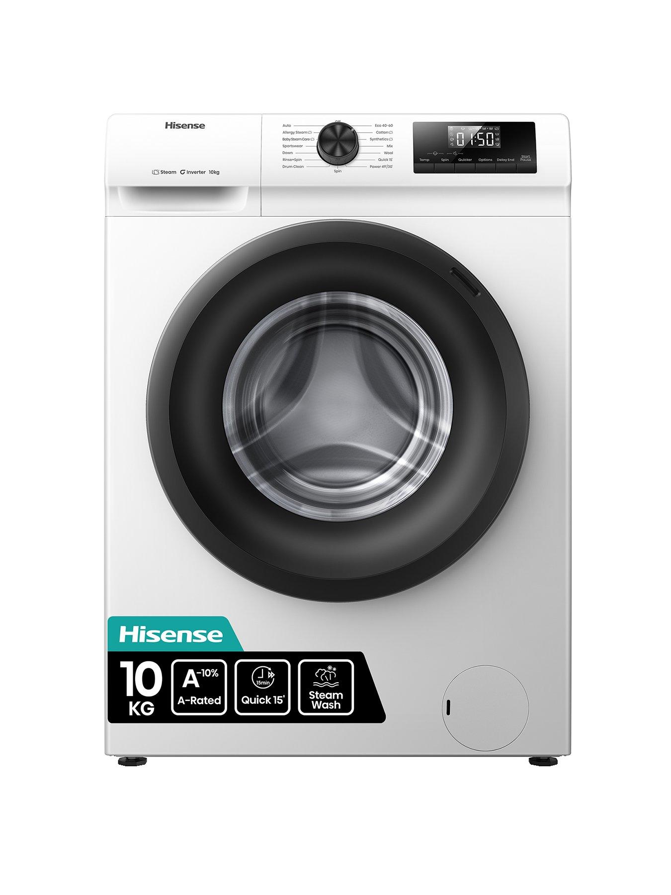 Hisense 1 Series Steam WF1Q1041BW 10 kg Steam 1400 Spin Washing Machine - White