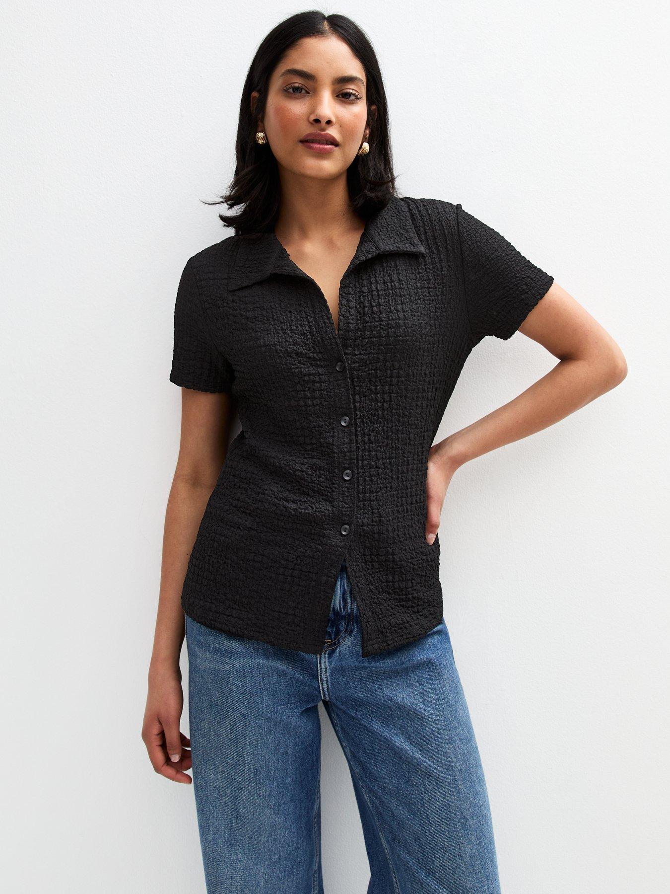 new-look-textured-short-sleeve-shirt-black