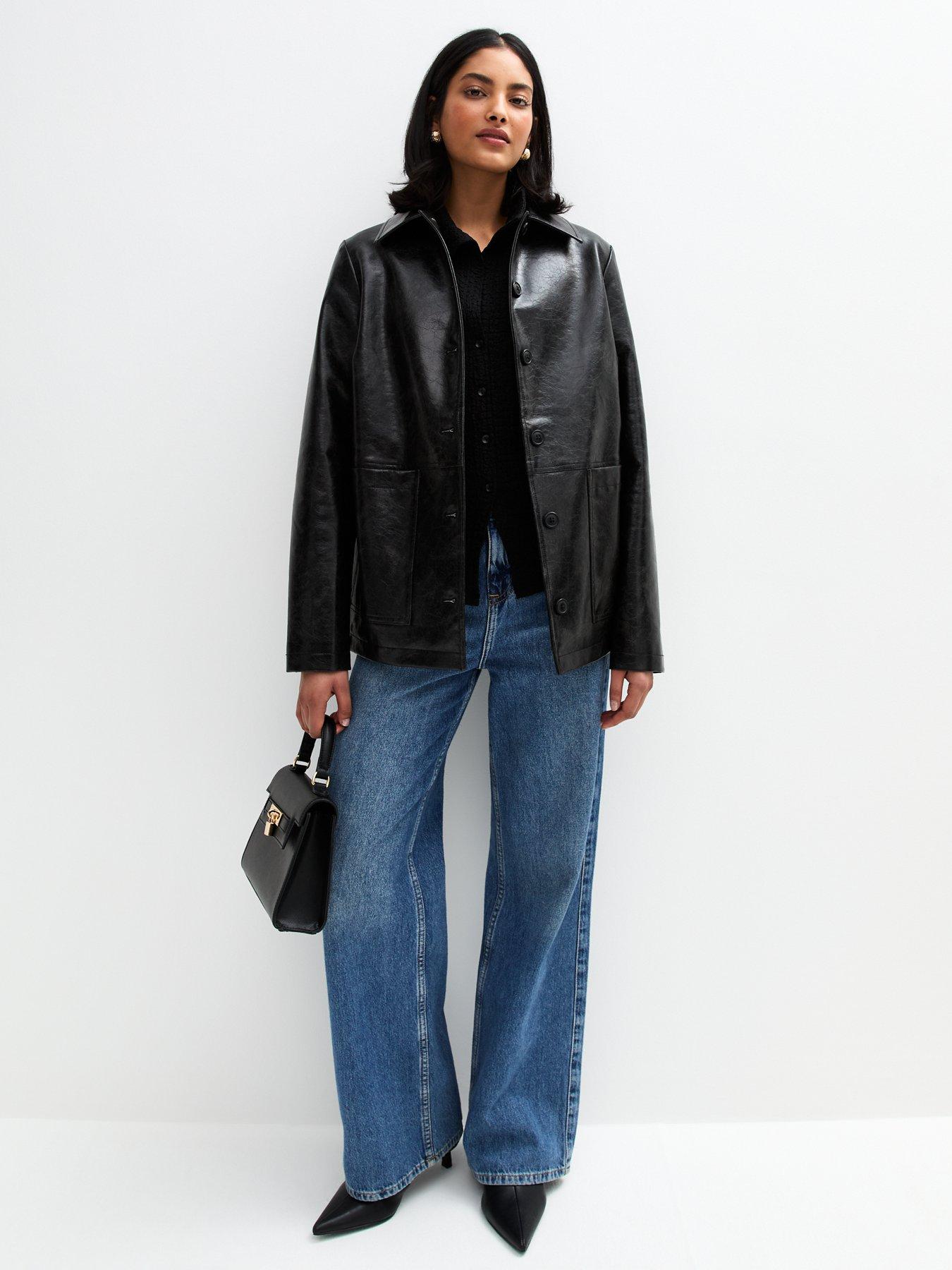  image of new-look-textured-short-sleeve-shirt-black