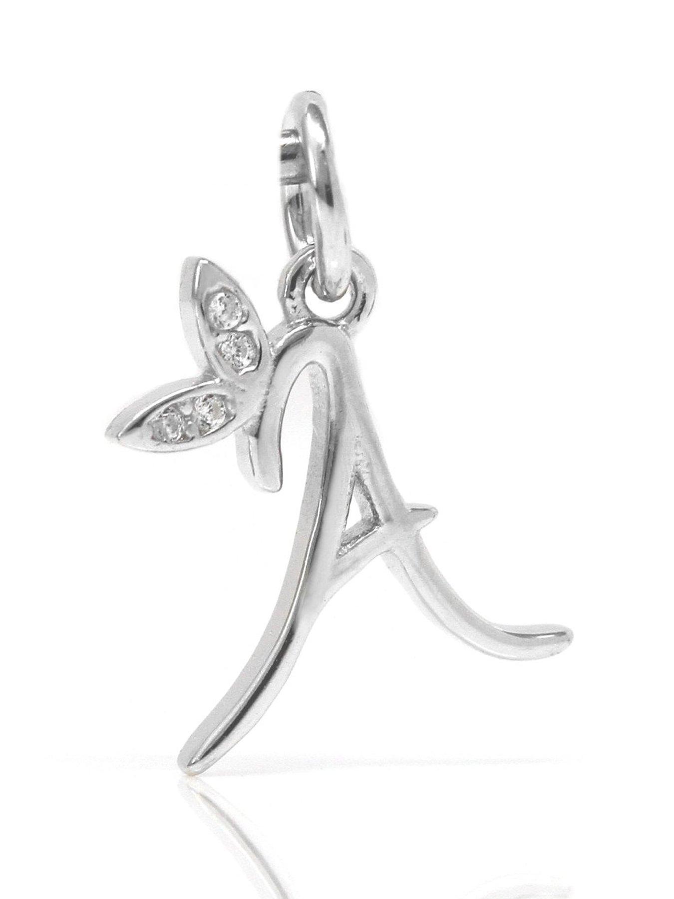 undefined Winged Initial Charm - Sterling Silver A-Z