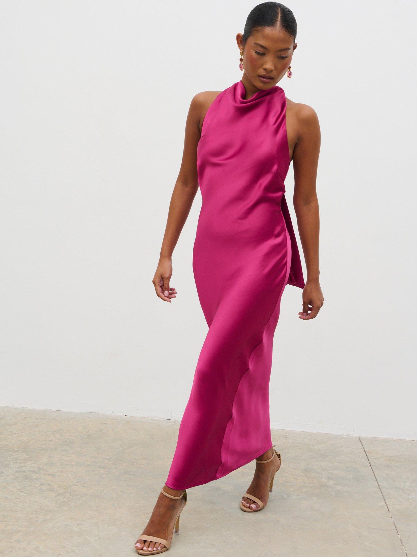 undefined Edita Cowl Midaxi Dress - Pink