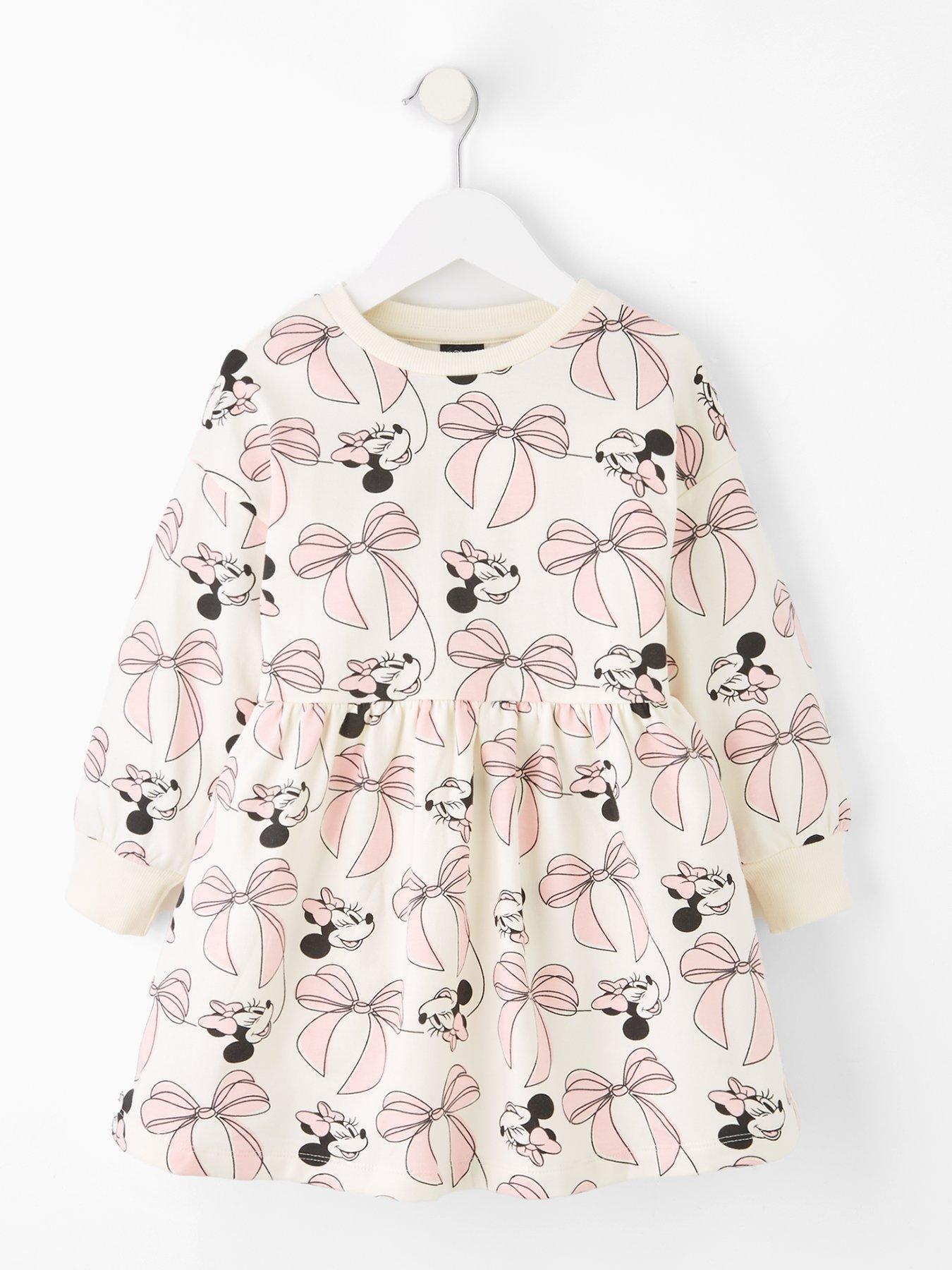 Minnie Mouse Sweatshirt Bow Dress - Cream