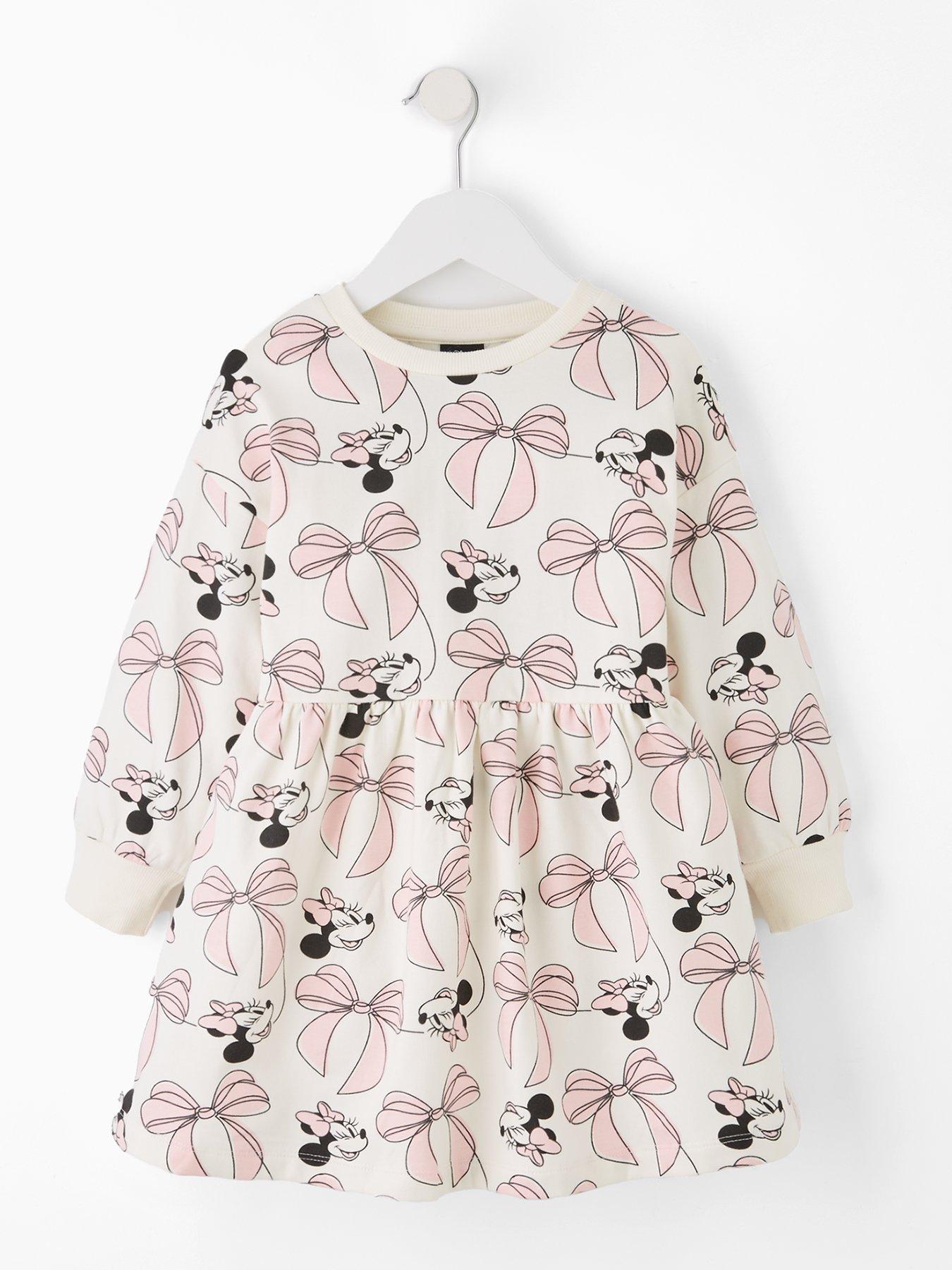 undefined Minnie Mouse Sweatshirt Bow Dress - Cream