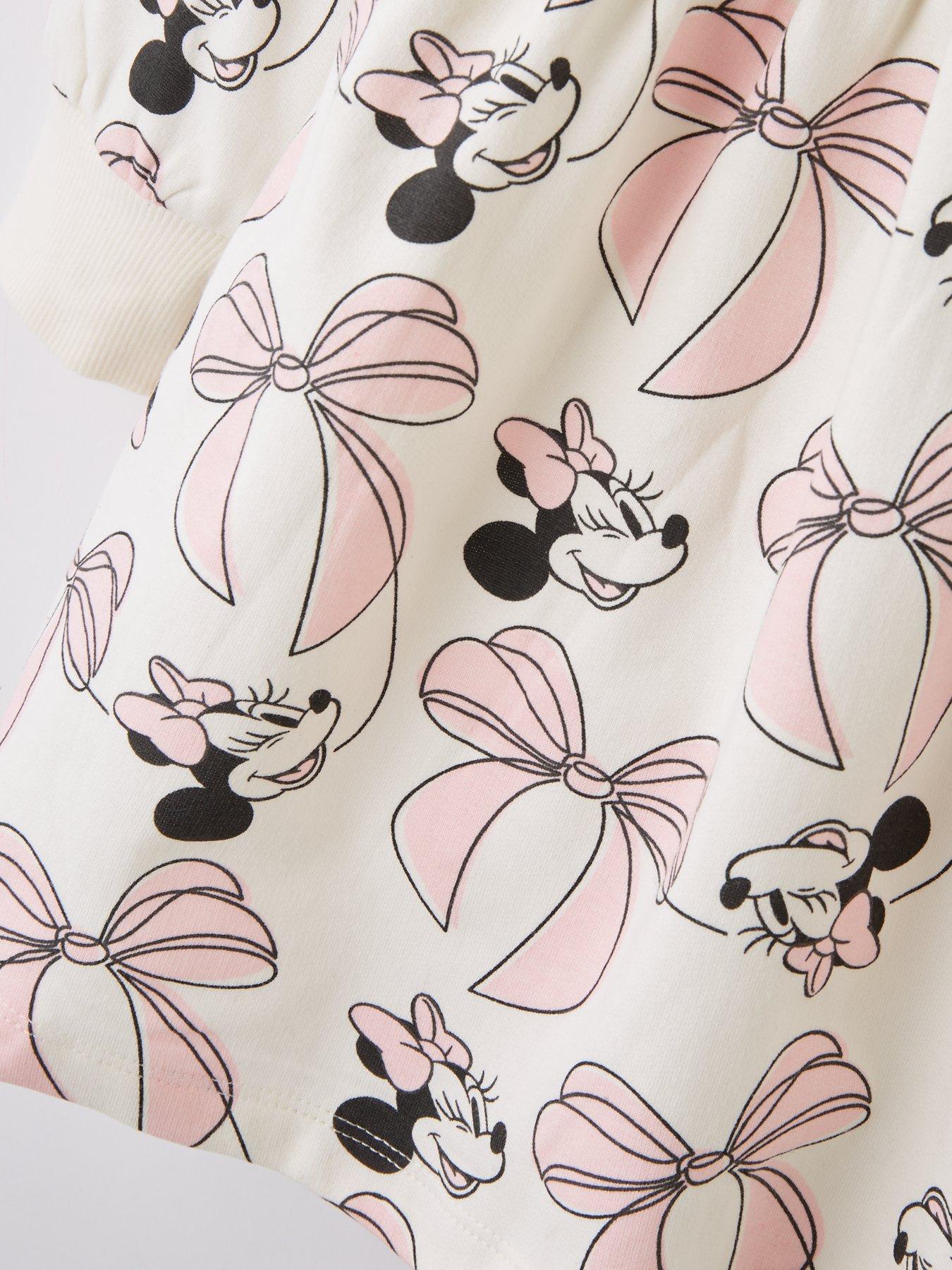 Image 4 of 4 of The Very Collection Minnie Mouse Sweatshirt Bow Dress - Cream