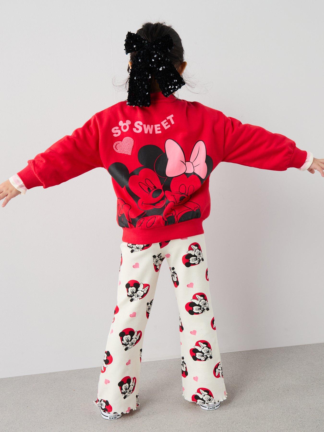 stillFront image of minnie-mouse-disney-print-legging-set-bright-red