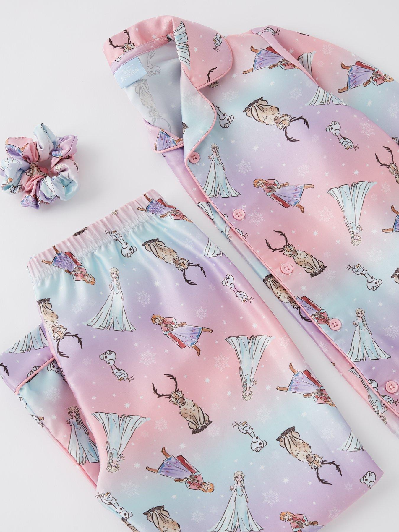 Image 3 of 4 of The Very Collection Frozen Satin Pyjamas With Scrunchie - Purple