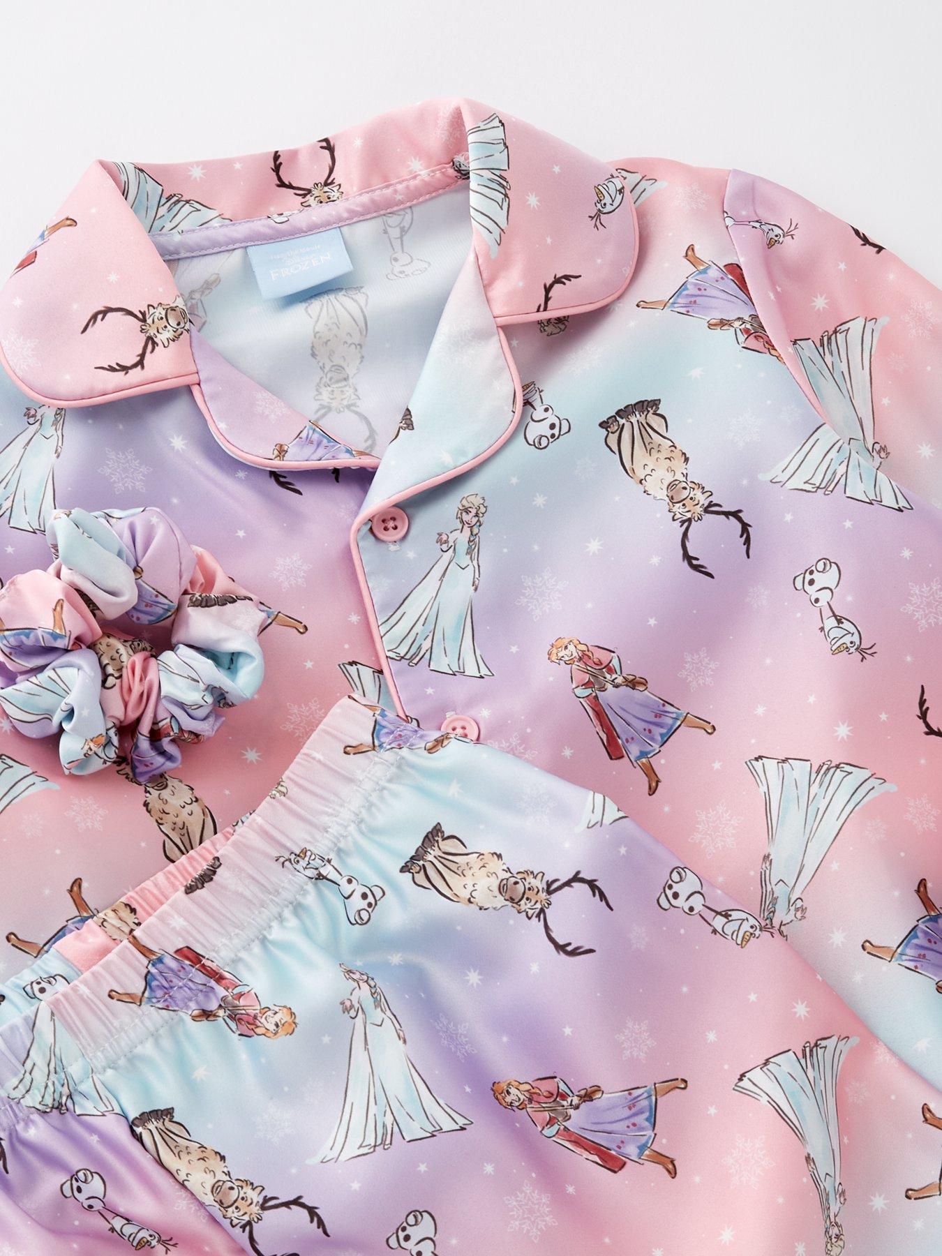 Image 4 of 4 of The Very Collection Frozen Satin Pyjamas With Scrunchie - Purple