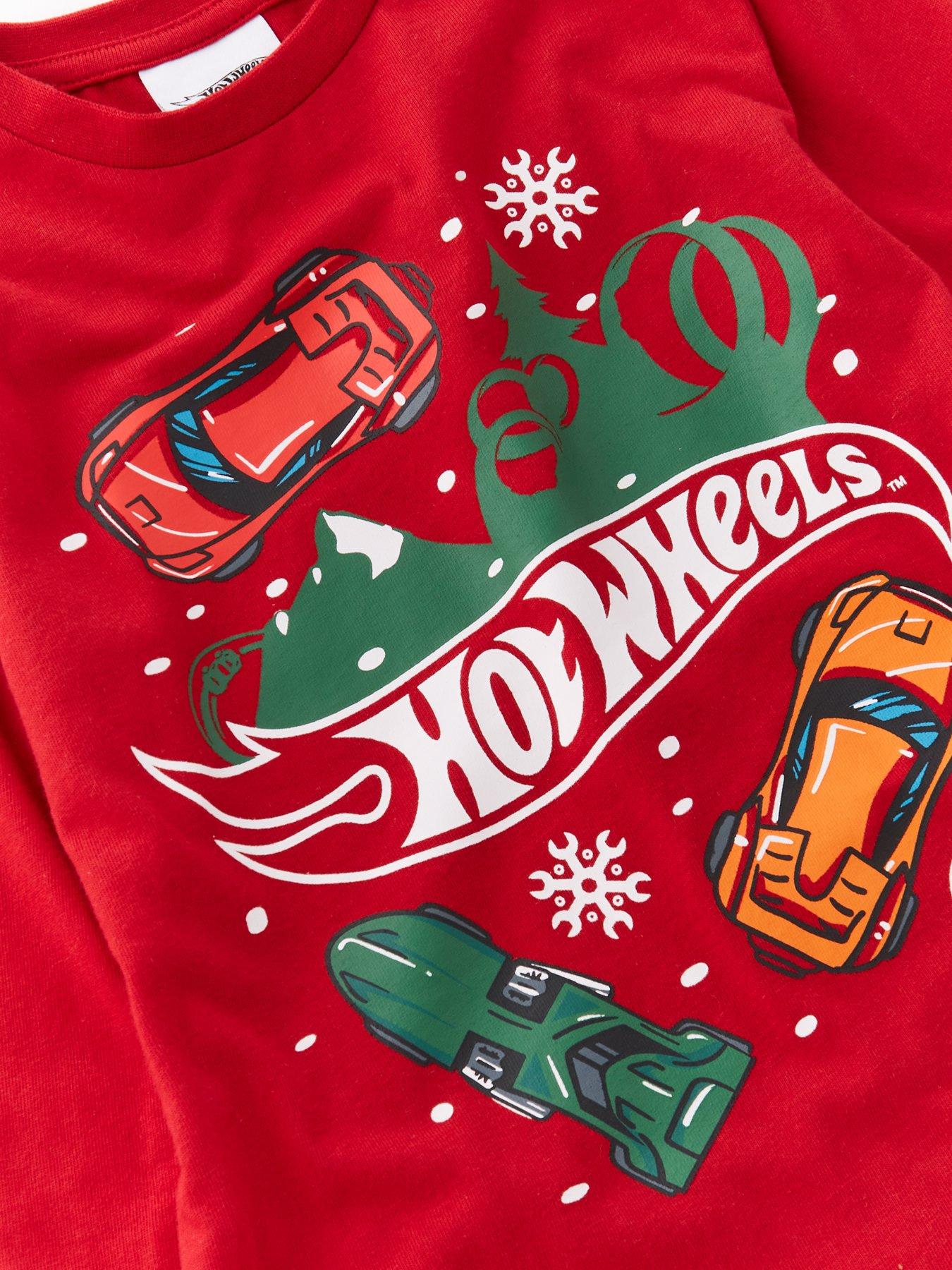  image of hot-wheels-festive-christmas-pyjamas-red