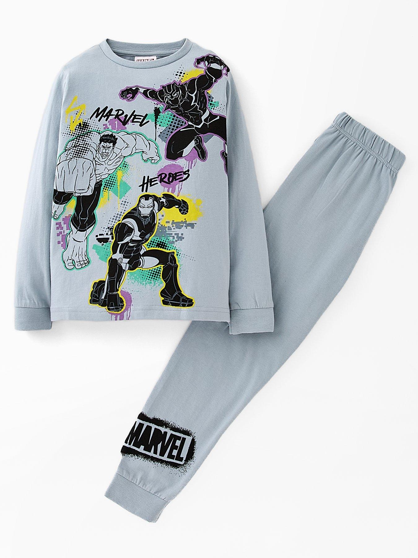 front image of marvel-pyjamas-grey