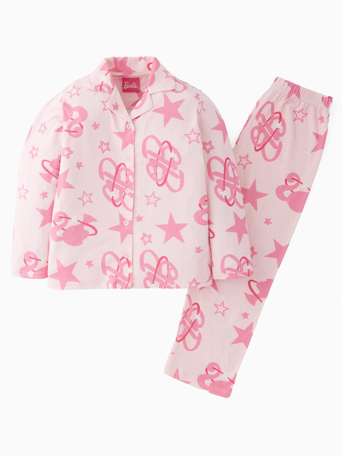 Barbie Button Down Pyjamas - Pink