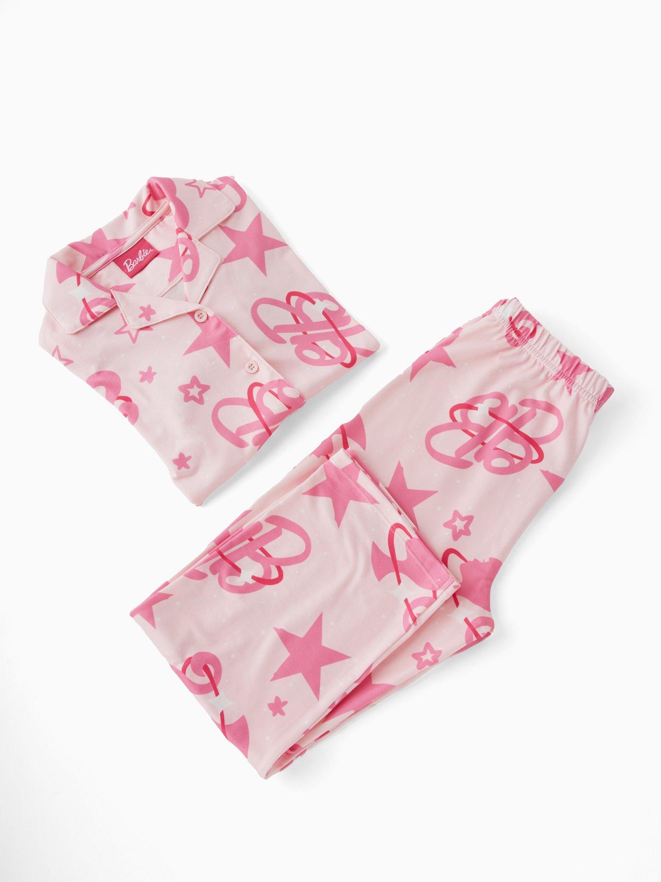  image of barbie-button-down-pyjamas-pink