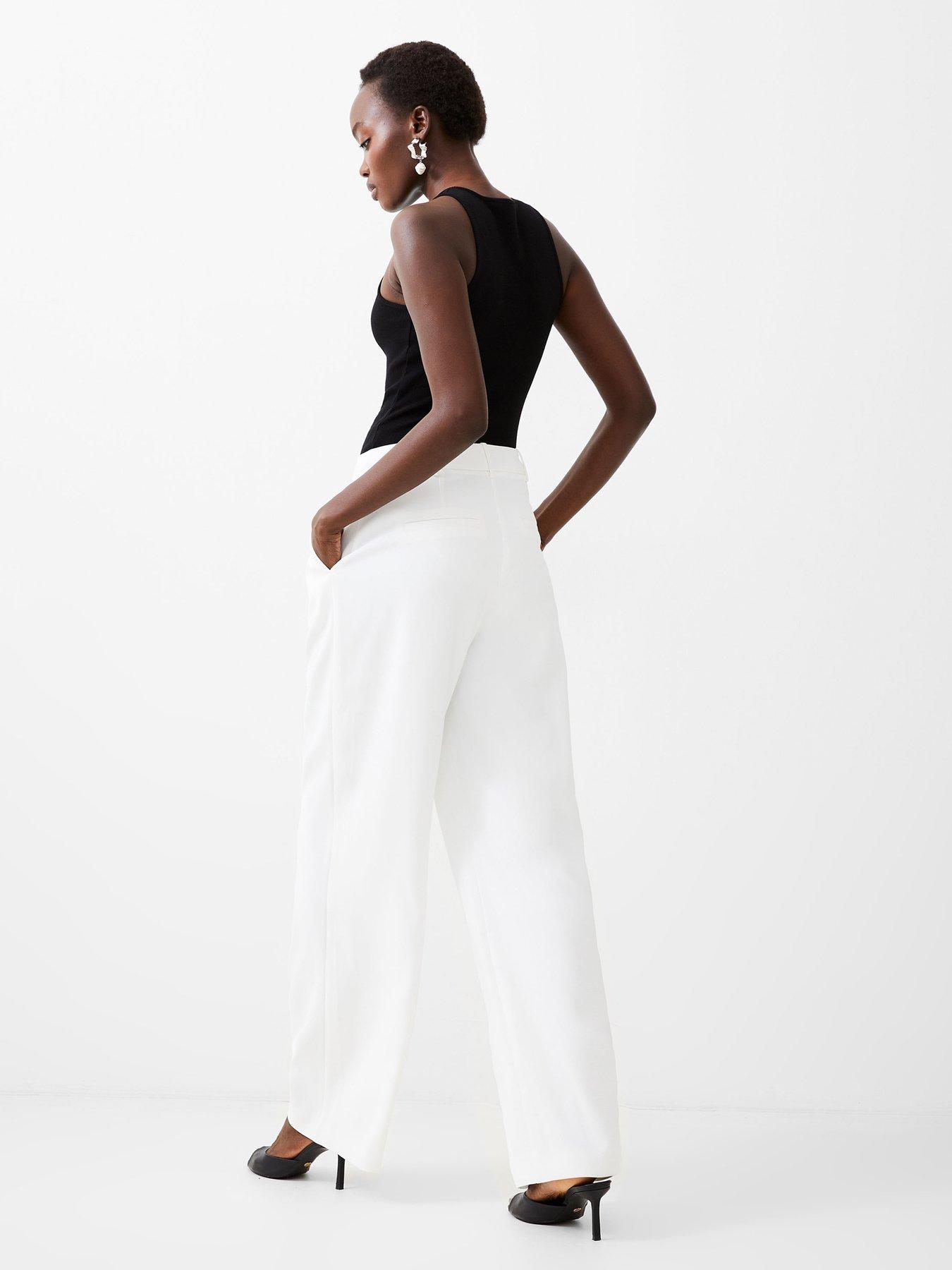  image of french-connection-suit-trousers-with-concealed-pockets-white
