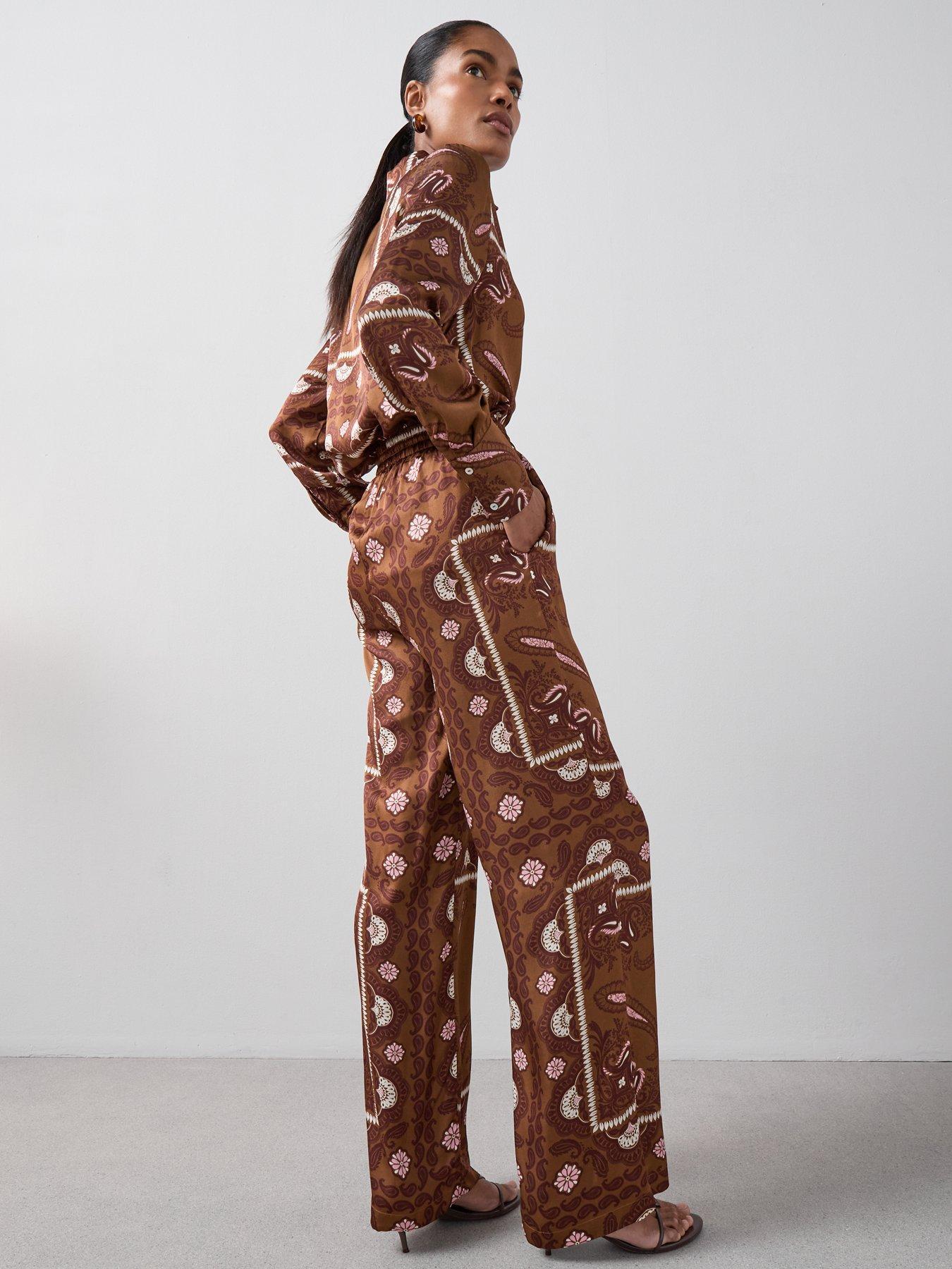 Image 5 of 6 of The Very Collection Paisly Satin Trouser Co-Ord - Print