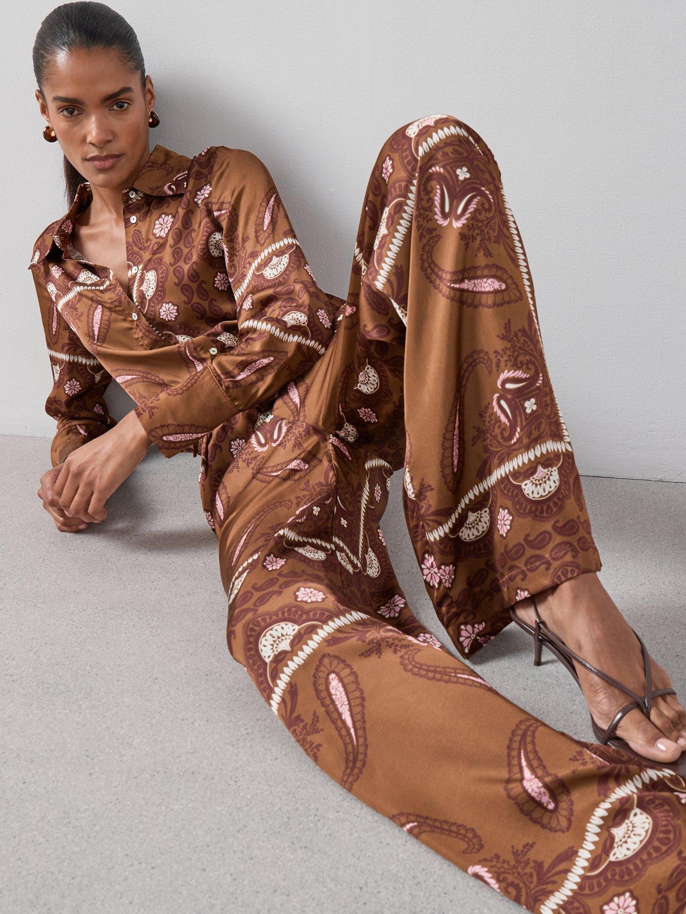 Image 6 of 6 of The Very Collection Paisly Satin Trouser Co-Ord - Print