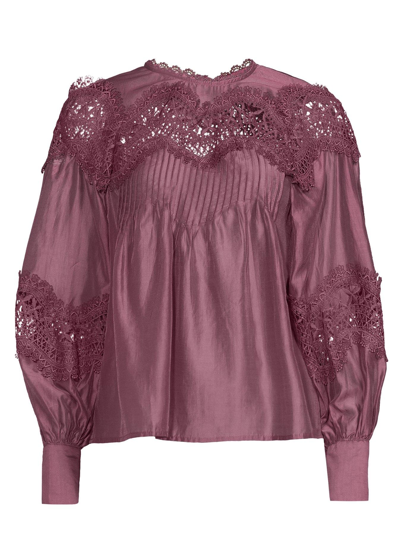 Image 7 of 7 of The Very Collection Premium Lace Insert Blouse - Purple