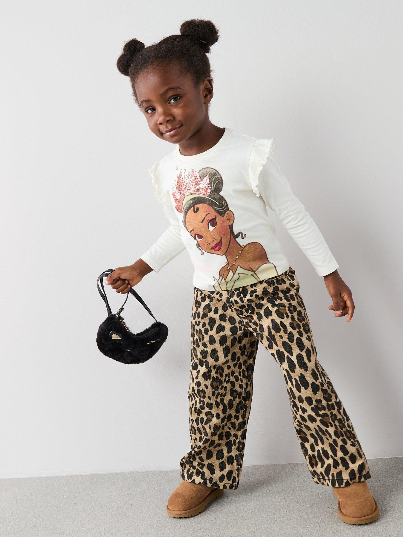 front image of disney-princess-tiana-princess-frill-sleeve-t-shirt-cream