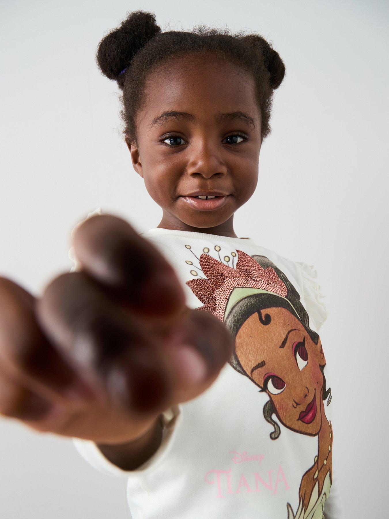  image of disney-princess-tiana-princess-frill-sleeve-t-shirt-cream