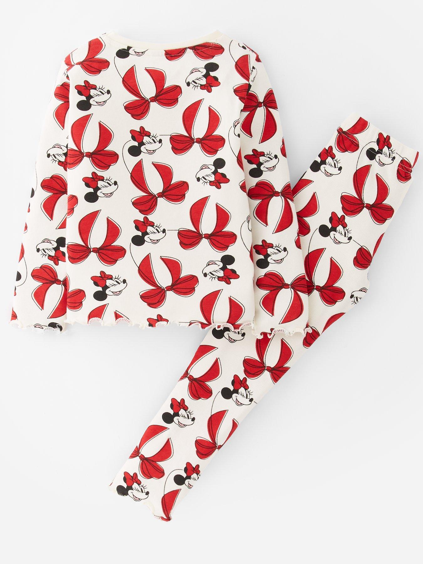 back image of minnie-mouse-rib-bow-pyjamas-cream