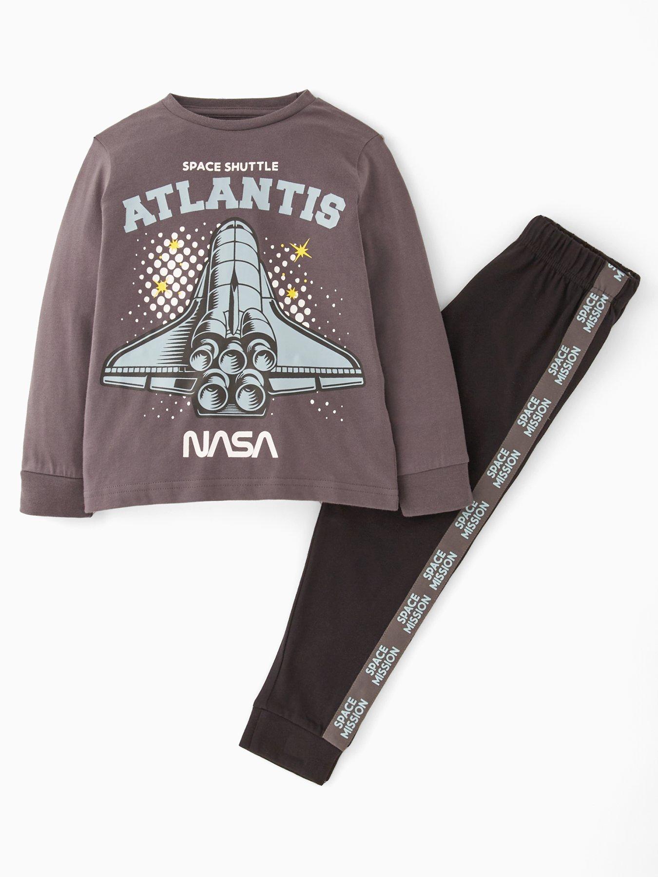 front image of nasa-atlantis-pyjamas-grey