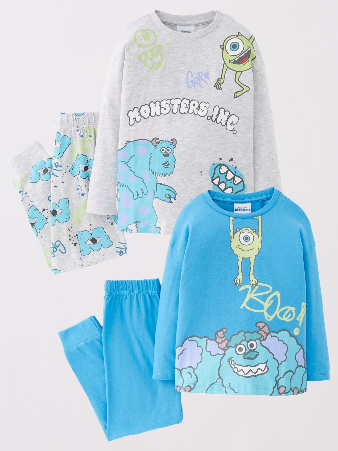 front image of disney-2-pack-monsters-inc-mike-amp-sulley-pyjamas-blue