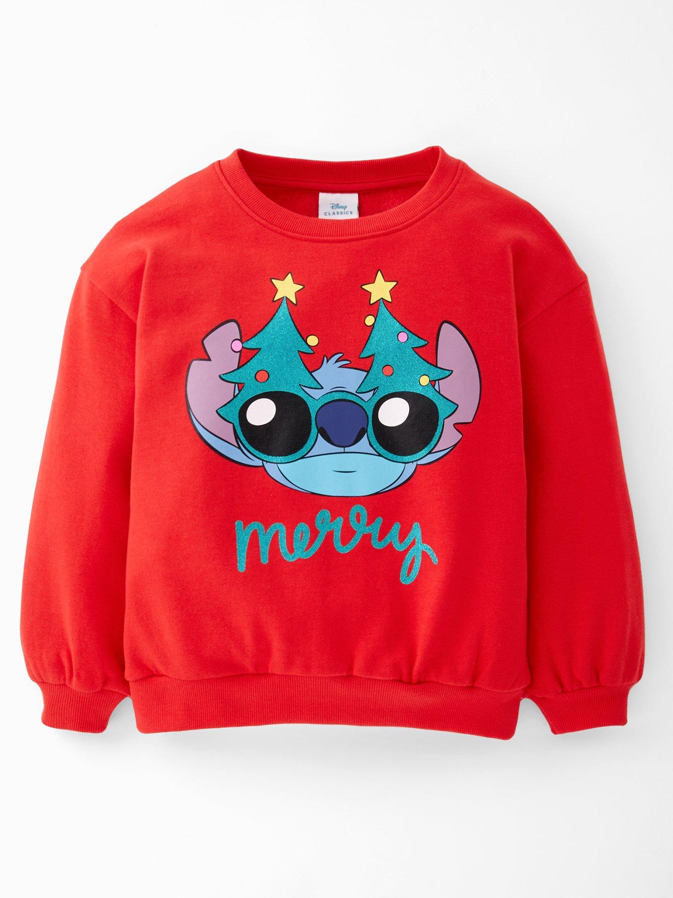  image of disney-lilo-stitch-lilo-and-stitch-christmas-sweatshirt-bright-red