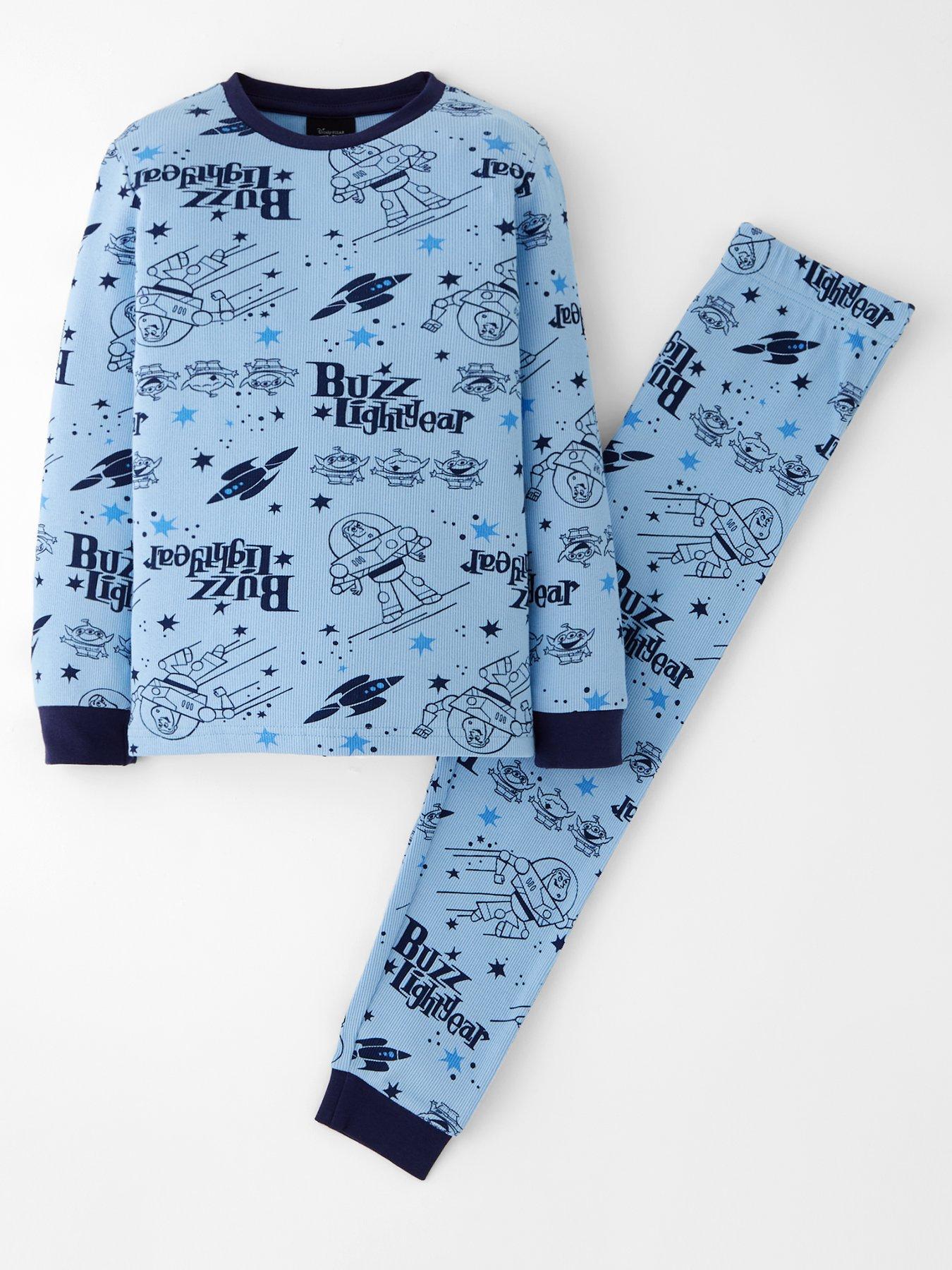 Image 1 of 5 of Toy Story Buzz Lightyear &amp; Alien Rib Pyjamas - Blue