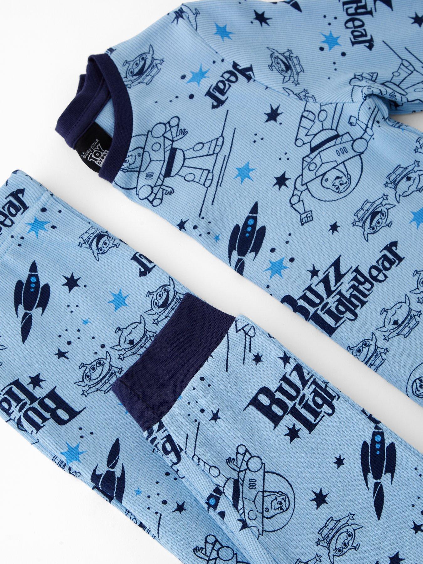 Image 5 of 5 of Toy Story Buzz Lightyear &amp; Alien Rib Pyjamas - Blue