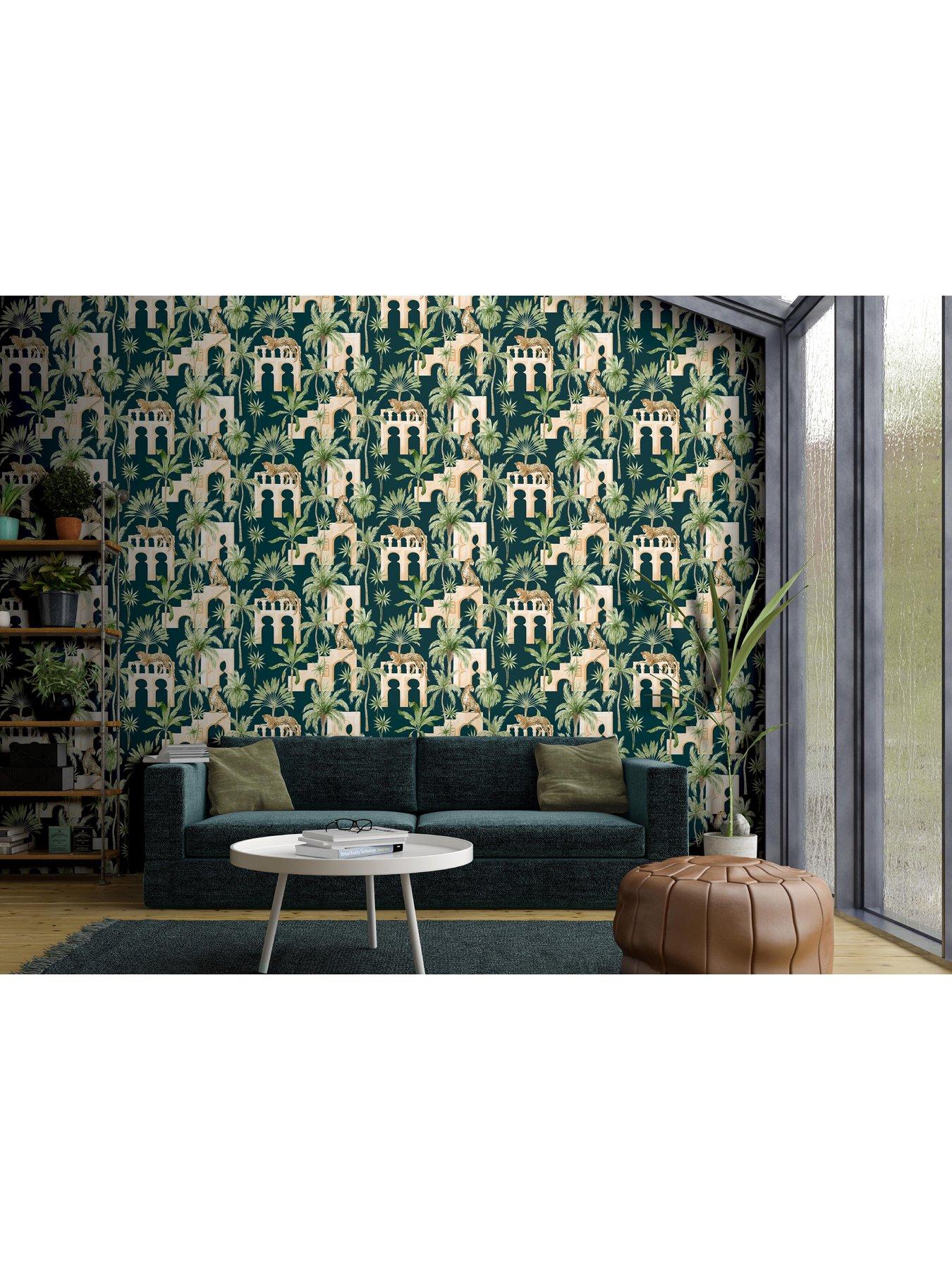 Image 4 of 5 of ARTHOUSE Leopard Arches Wallpaper - Navy