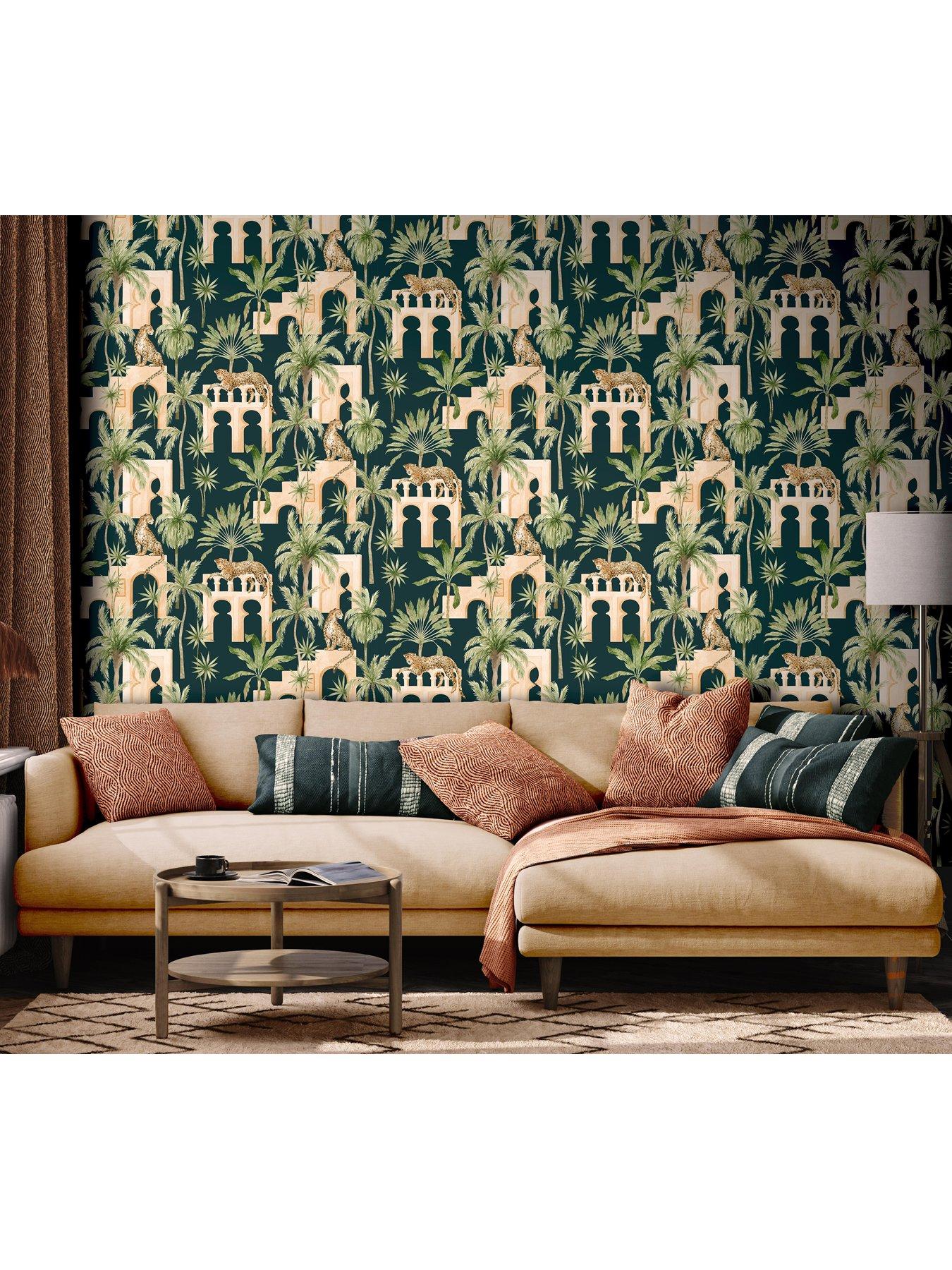 Image 5 of 5 of ARTHOUSE Leopard Arches Wallpaper - Navy