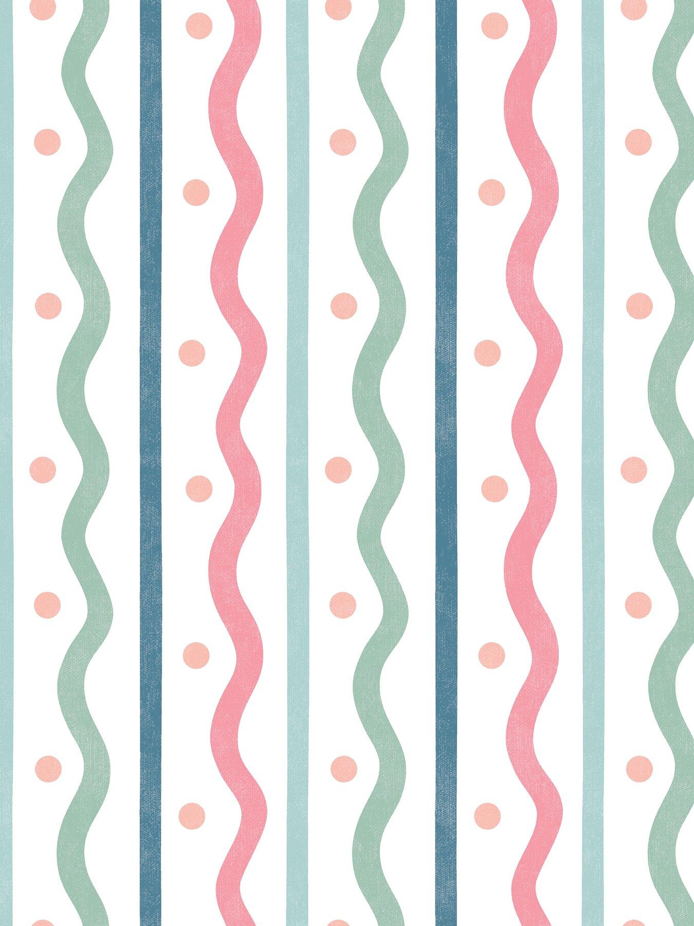  image of arthouse-squiggle-stripe-wallpaper-pink