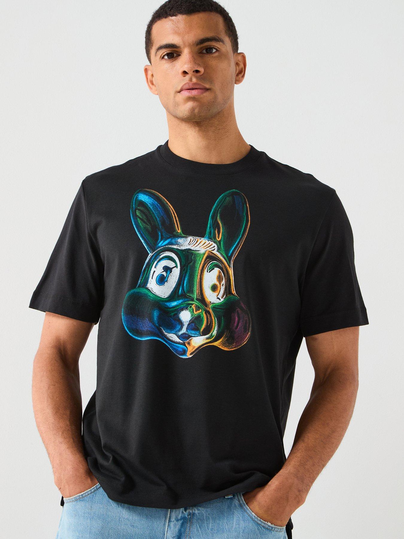  image of ps-paul-smith-bunny-graphic-t-shirt-black