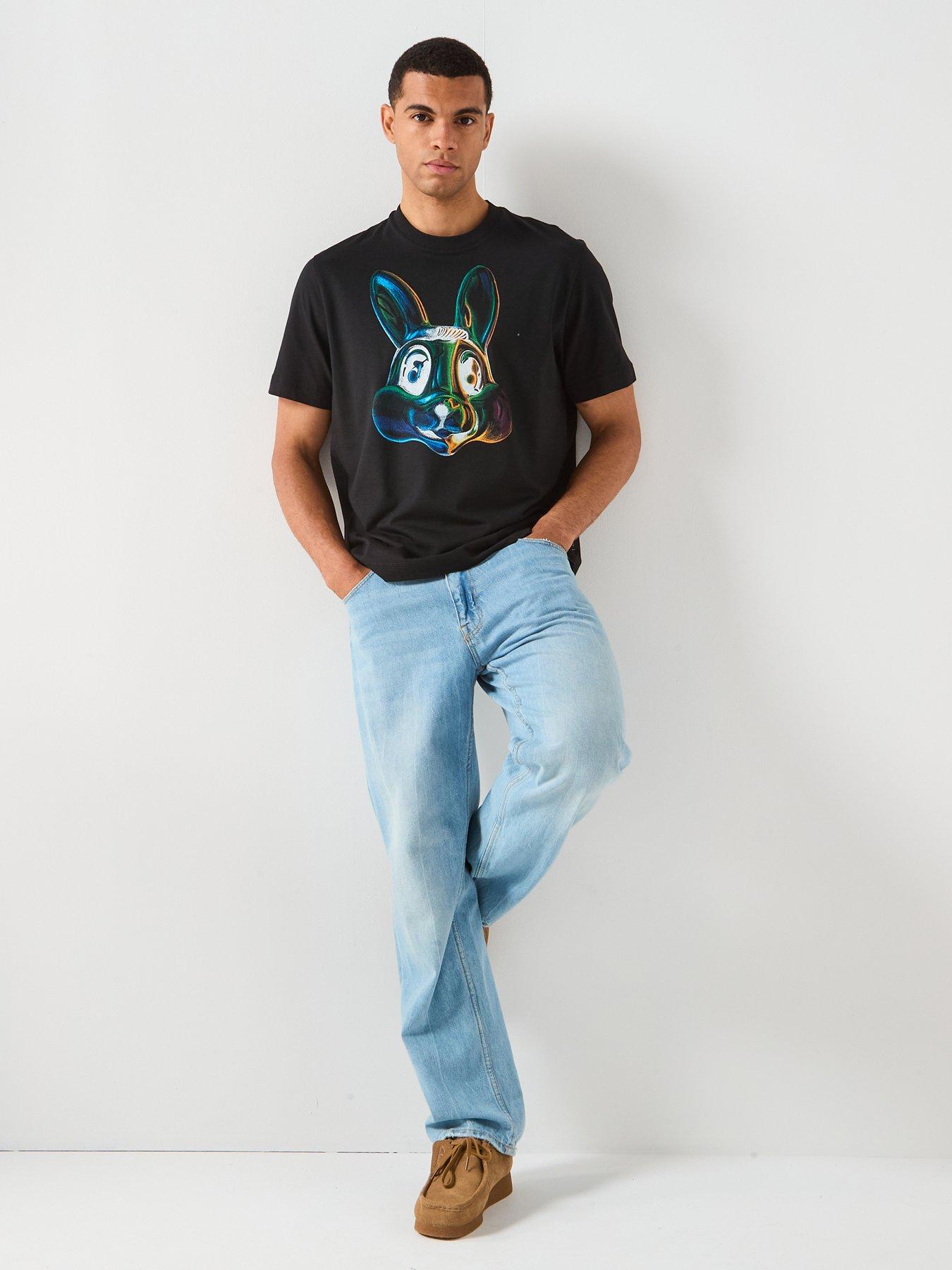  image of ps-paul-smith-bunny-graphic-t-shirt-black