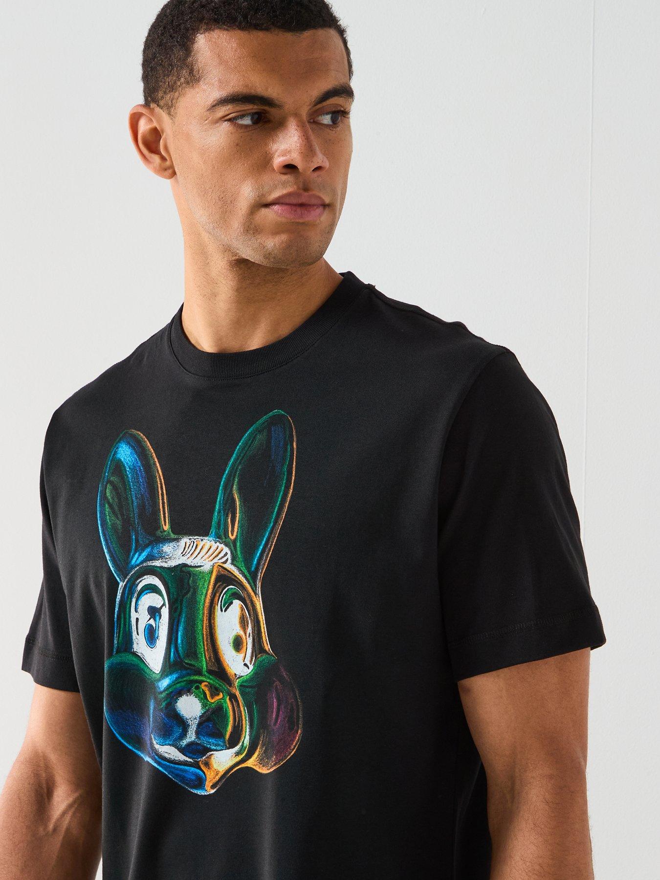  image of ps-paul-smith-bunny-graphic-t-shirt-black