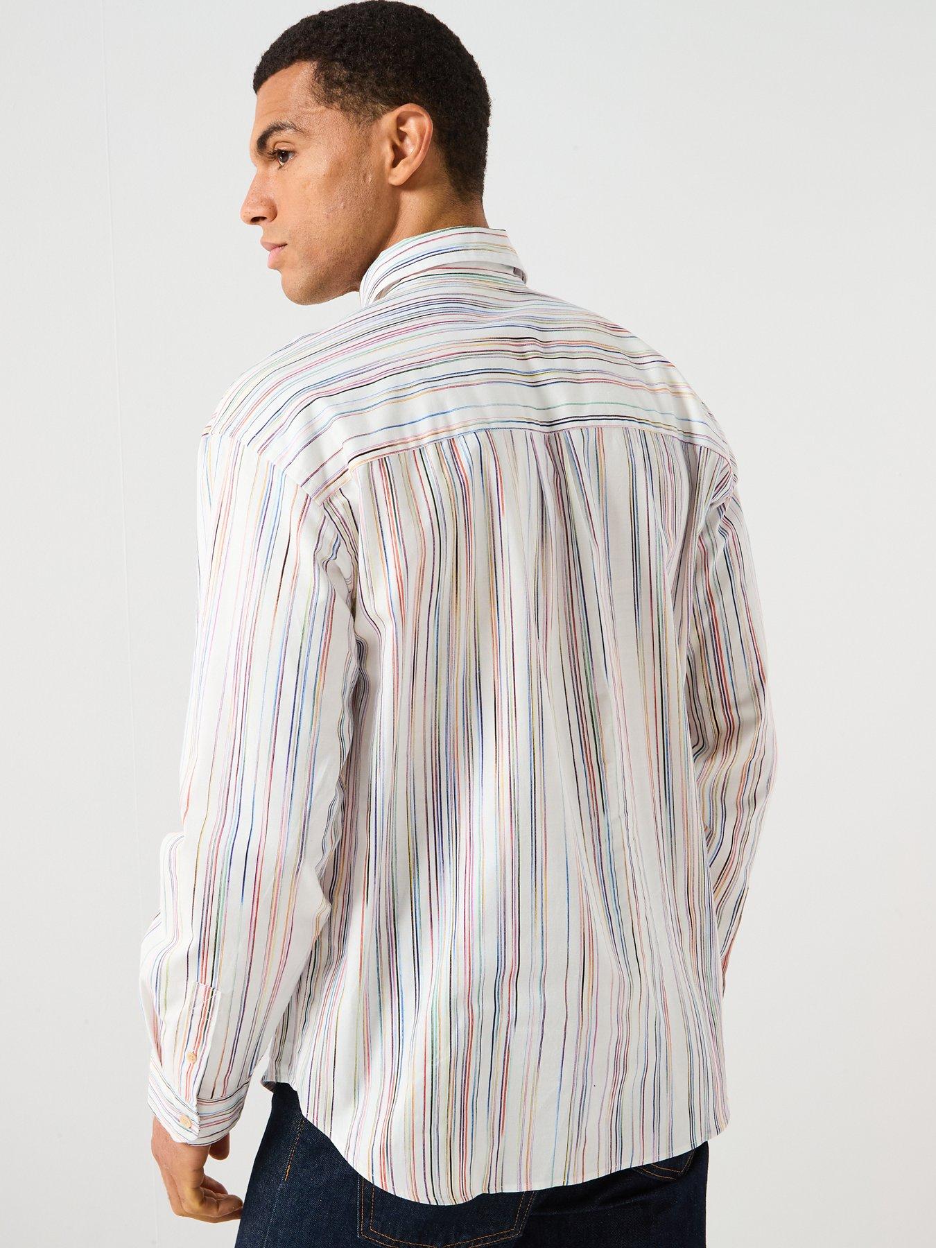 stillFront image of ps-paul-smith-white-cotton-happy-stripe-shirt-white