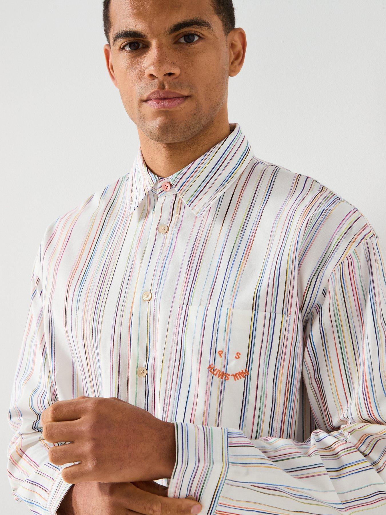  image of ps-paul-smith-white-cotton-happy-stripe-shirt-white
