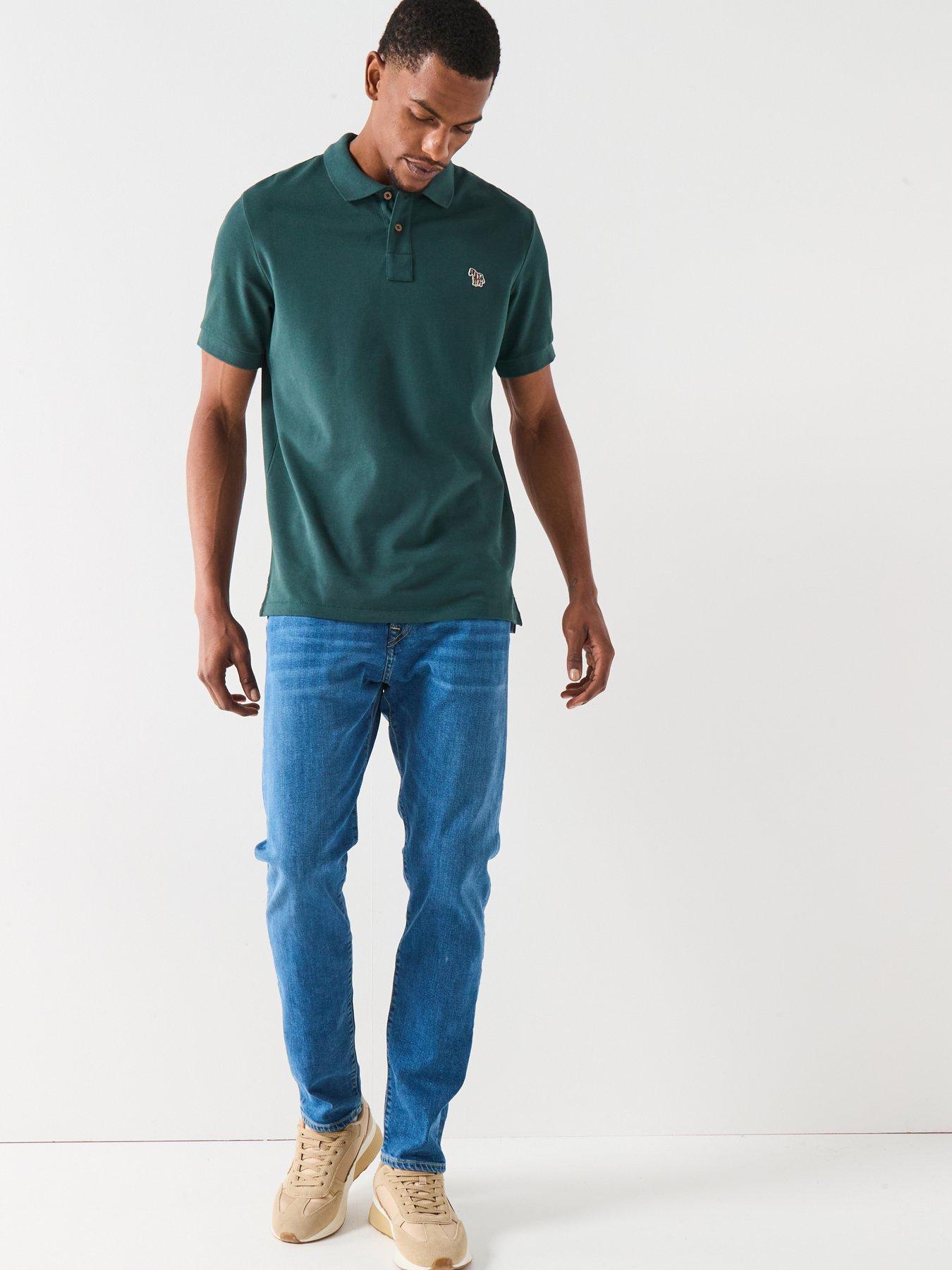  image of ps-paul-smith-regular-fit-zebra-short-sleeve-polo-shirt-green
