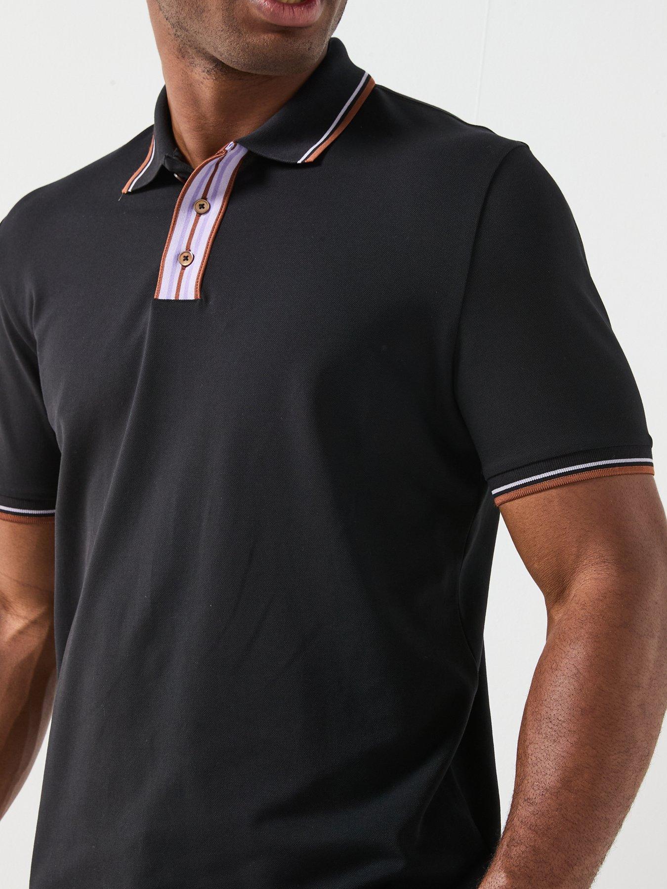  image of ps-paul-smith-stripe-contrast-tipped-polo-shirt-black