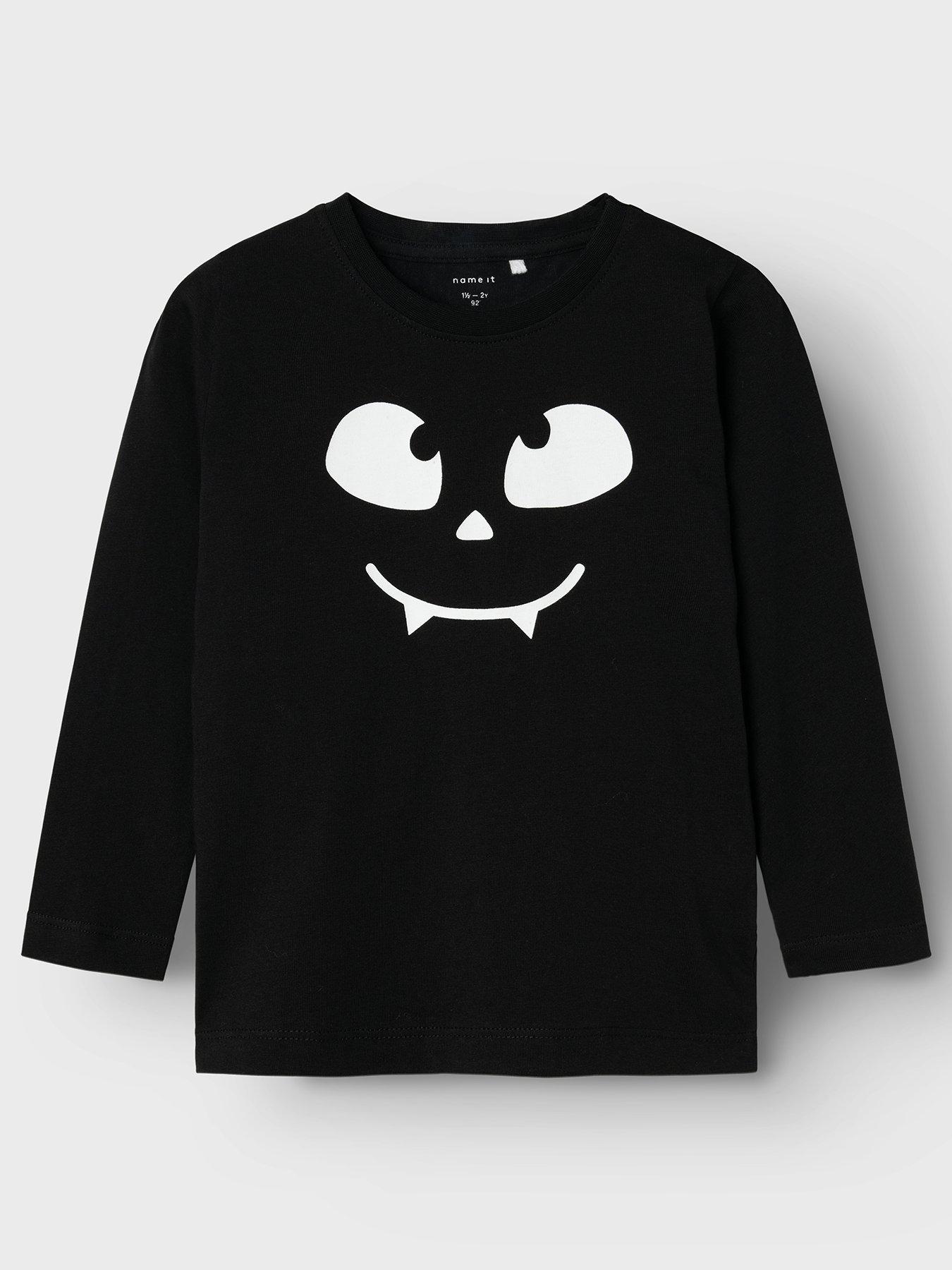 undefined Mini Boys Halloween Bat Tshirt With Wings - Black